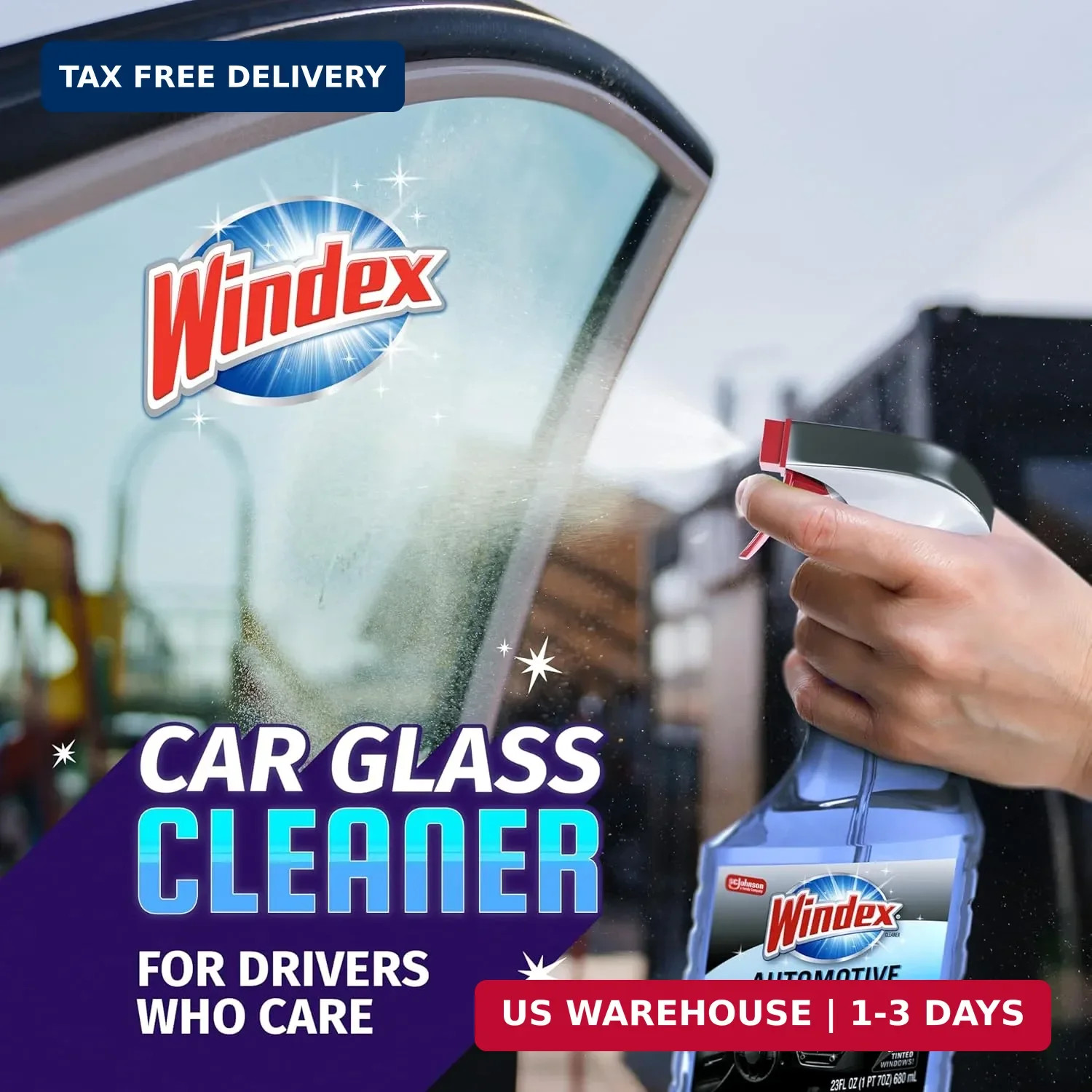 Windex Automotive Car Window and Glass Cleaner, Streak-Free Shine for Car Glass