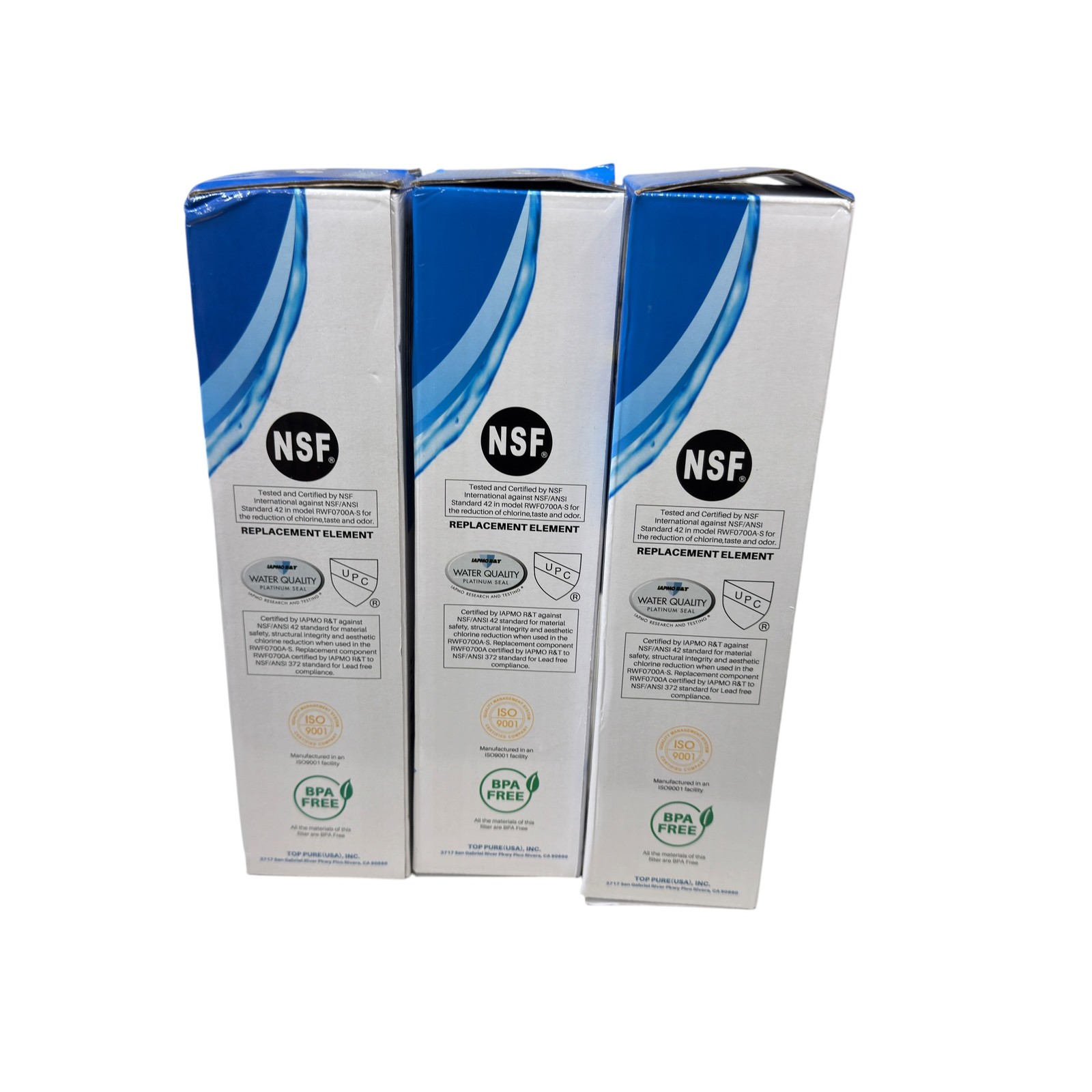 3-Pack ICEPURE RWF0700A Refrigerator Water Filter Replacement NSF Certified