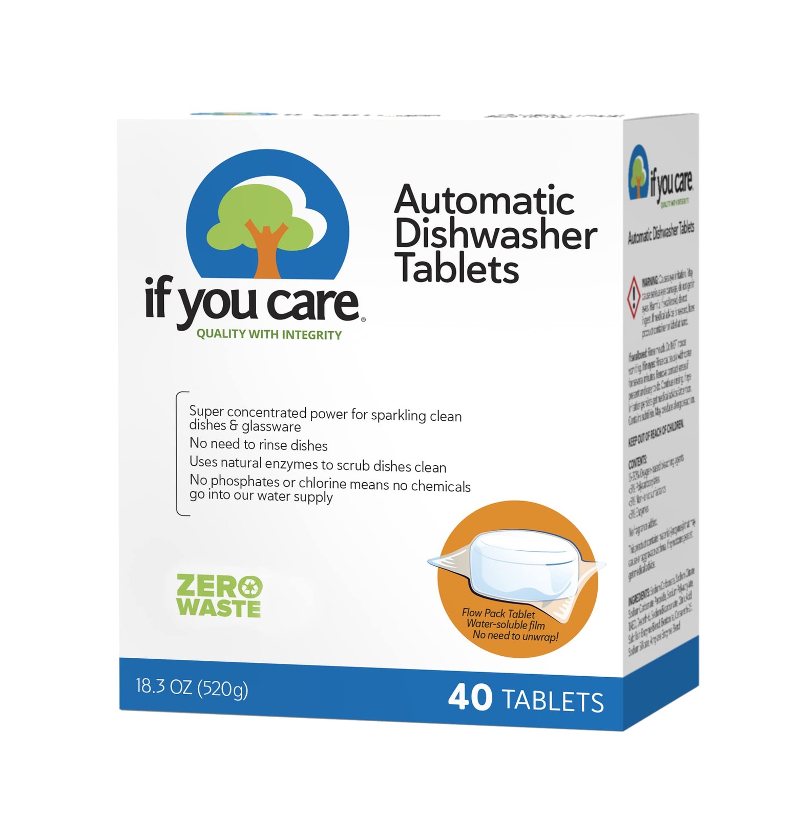 If You Care Dishwasher Tablets 40 Count – Powerful, Plant Based, Concentrated,