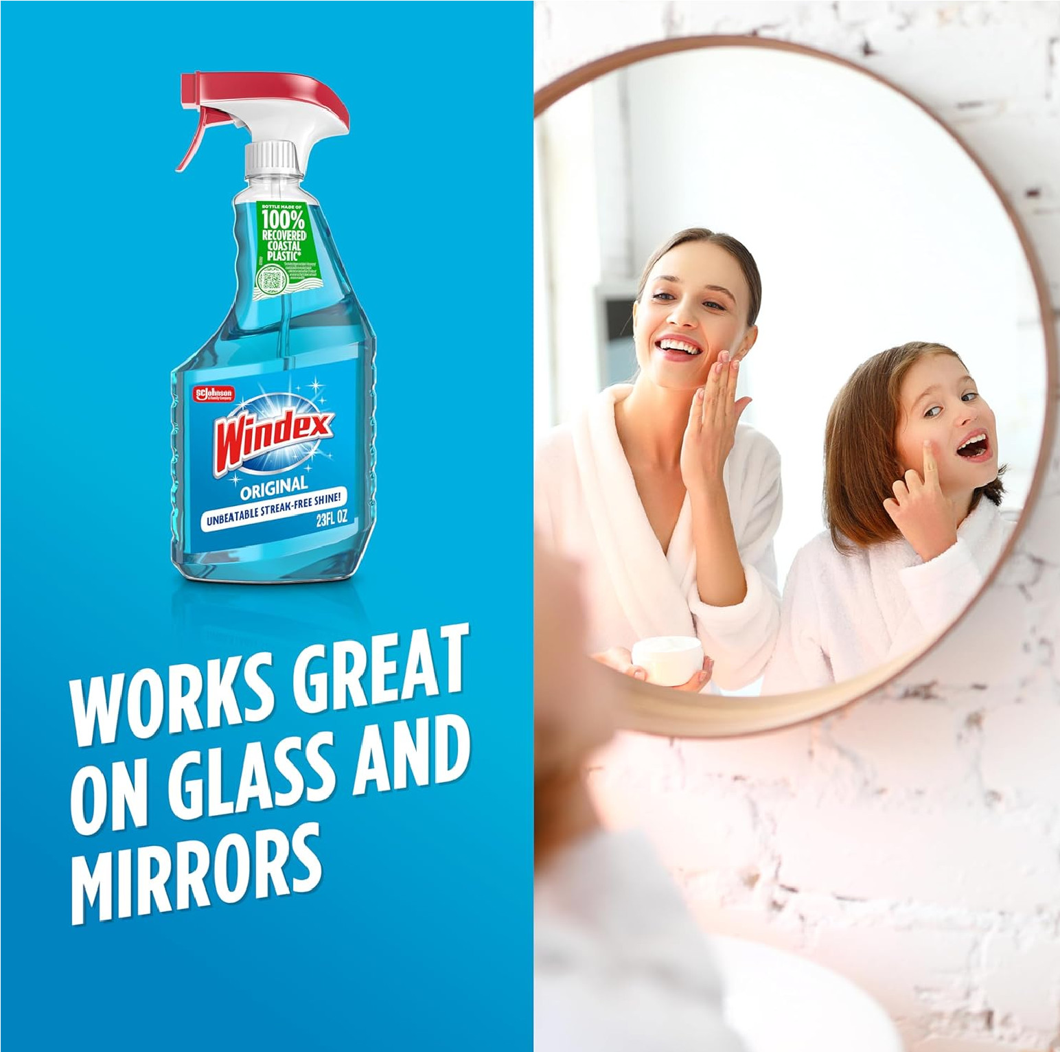Windex Pack of 6 Glass and Window Cleaner Spray Bottle, Original Blue, 23 fl oz