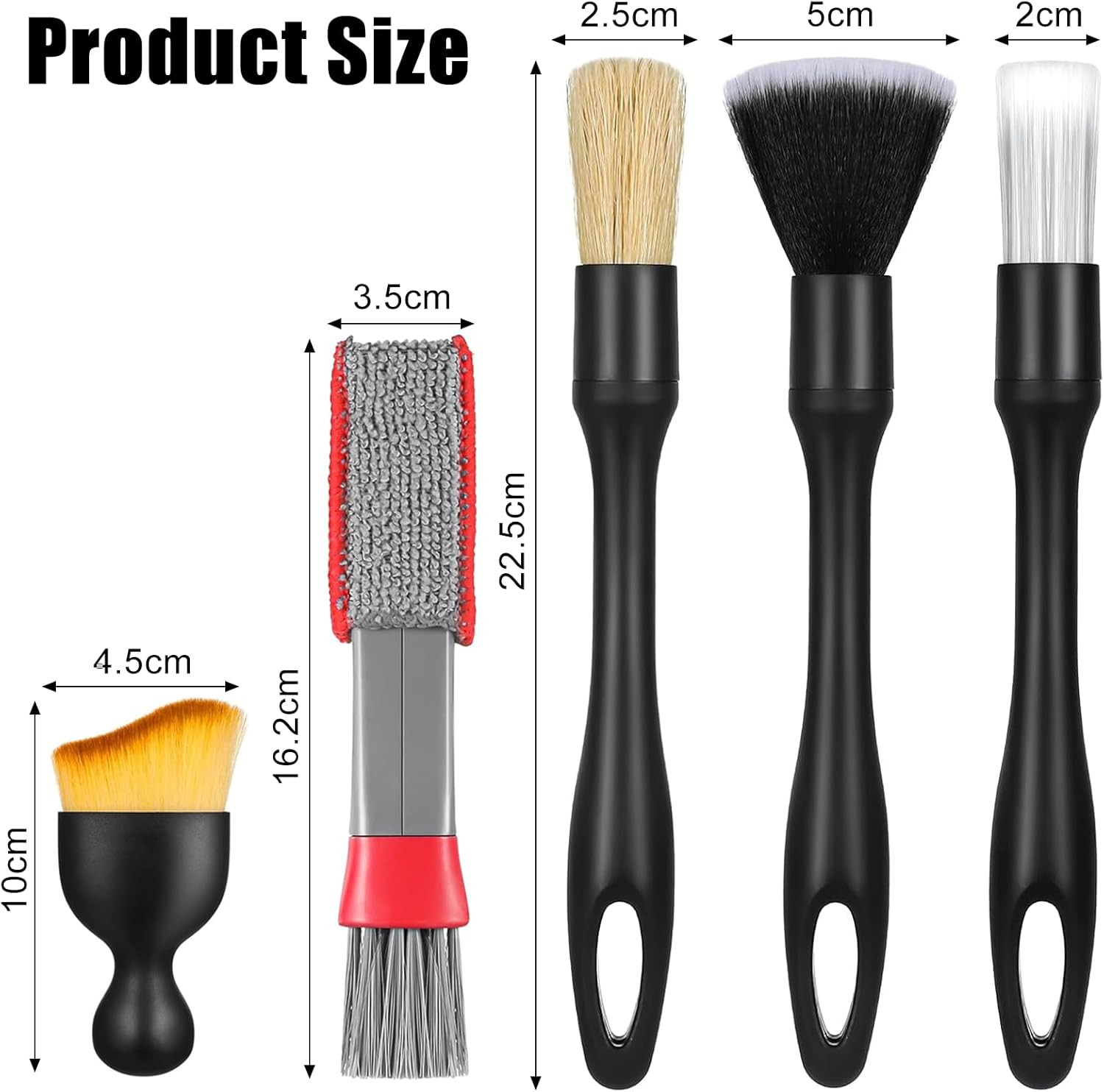Car Detailing Brush, 7 PCS Car Interior Brush Set, Automotive Interior Dusting B