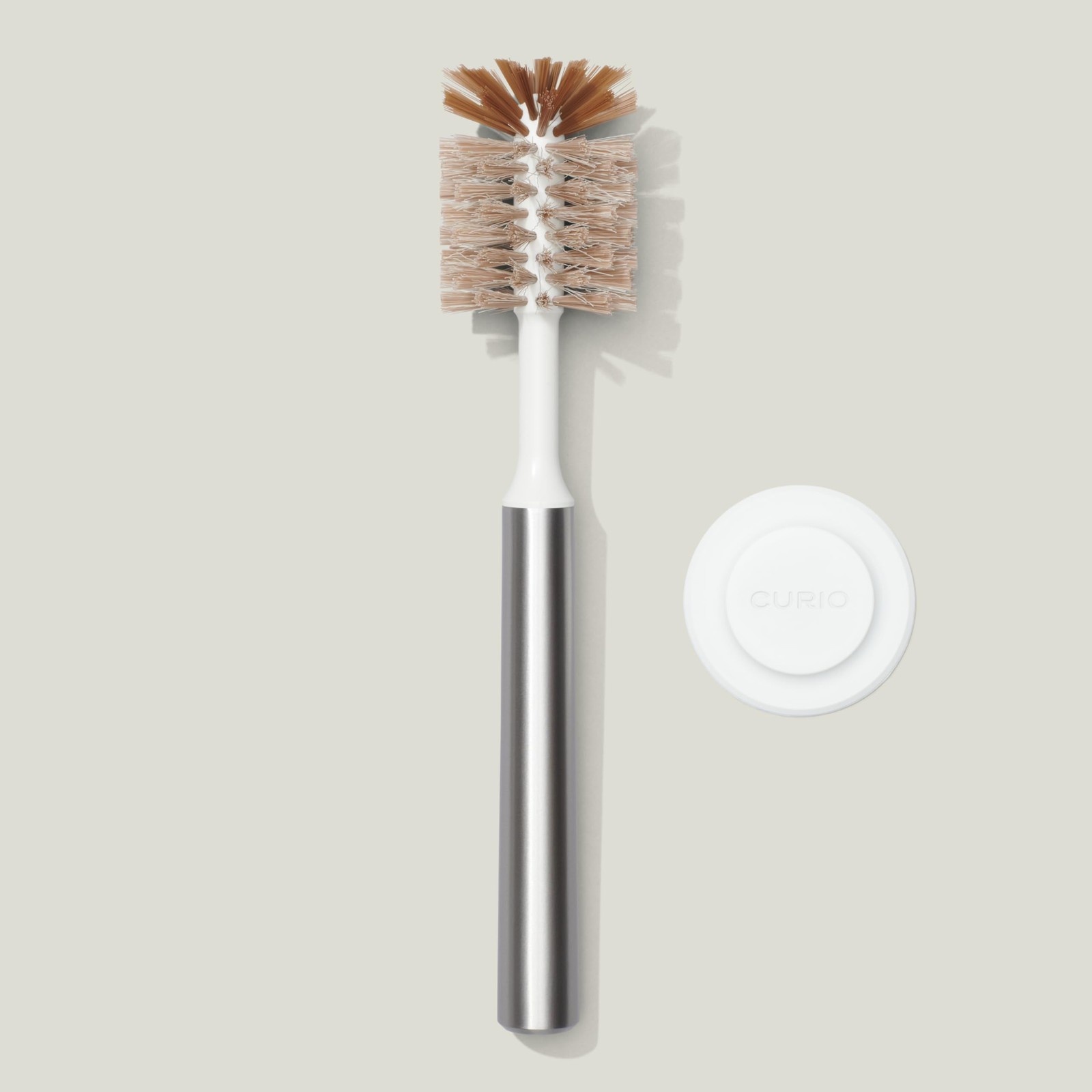 Ionic Bottle Brush, Magnetized to Stand Upright, Stainless Steel with Replace…