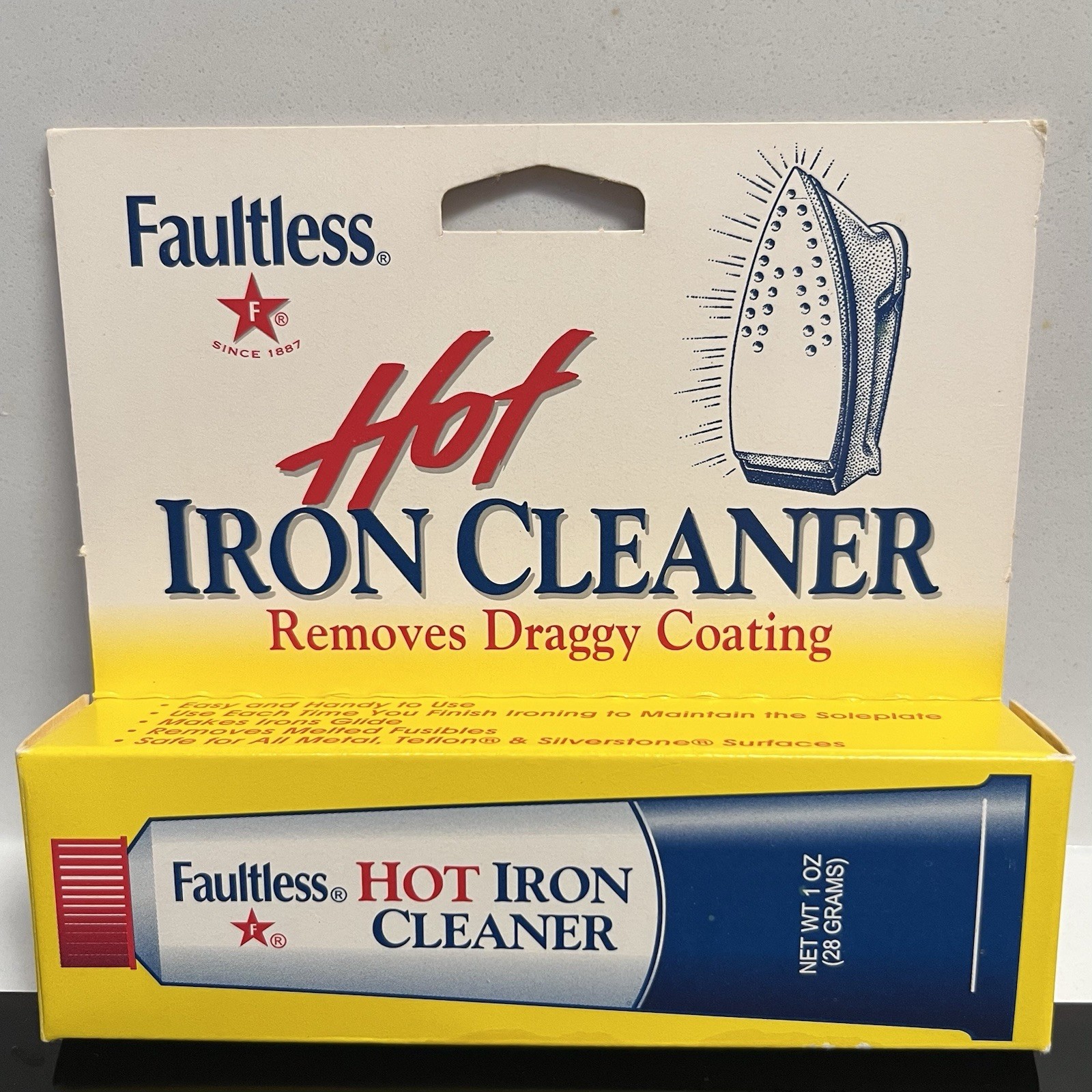 Vtg Faultless Hot Iron Cleaner 1oz 28g Safe For All Soleplates Makes Irons Glide