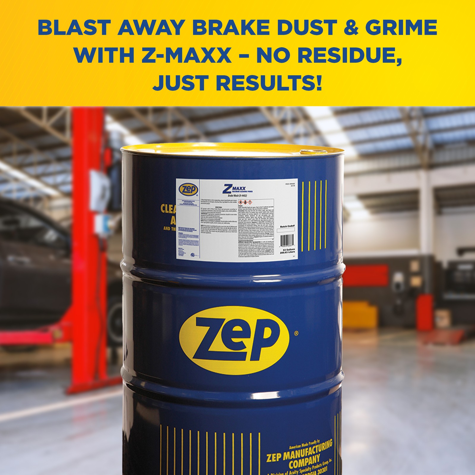 Zep Z-Maxx Brake Wash – 53 Gallon (1 Drum) 66685 – Fast-Acting, Non-chlorinated,