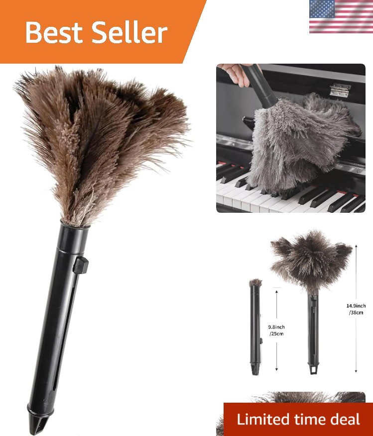 Extendable Ostrich Feather Duster – Lightweight, Anti-Static, Handheld Elegance
