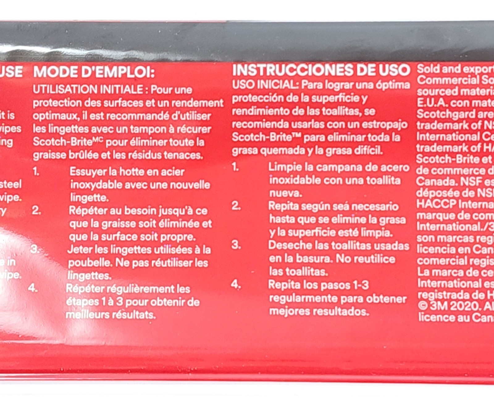 Scotch-Brite 3M 12″ x 9″ Stainless Steel Kitchen Cleaner Degreaser 6 Wipes NEW