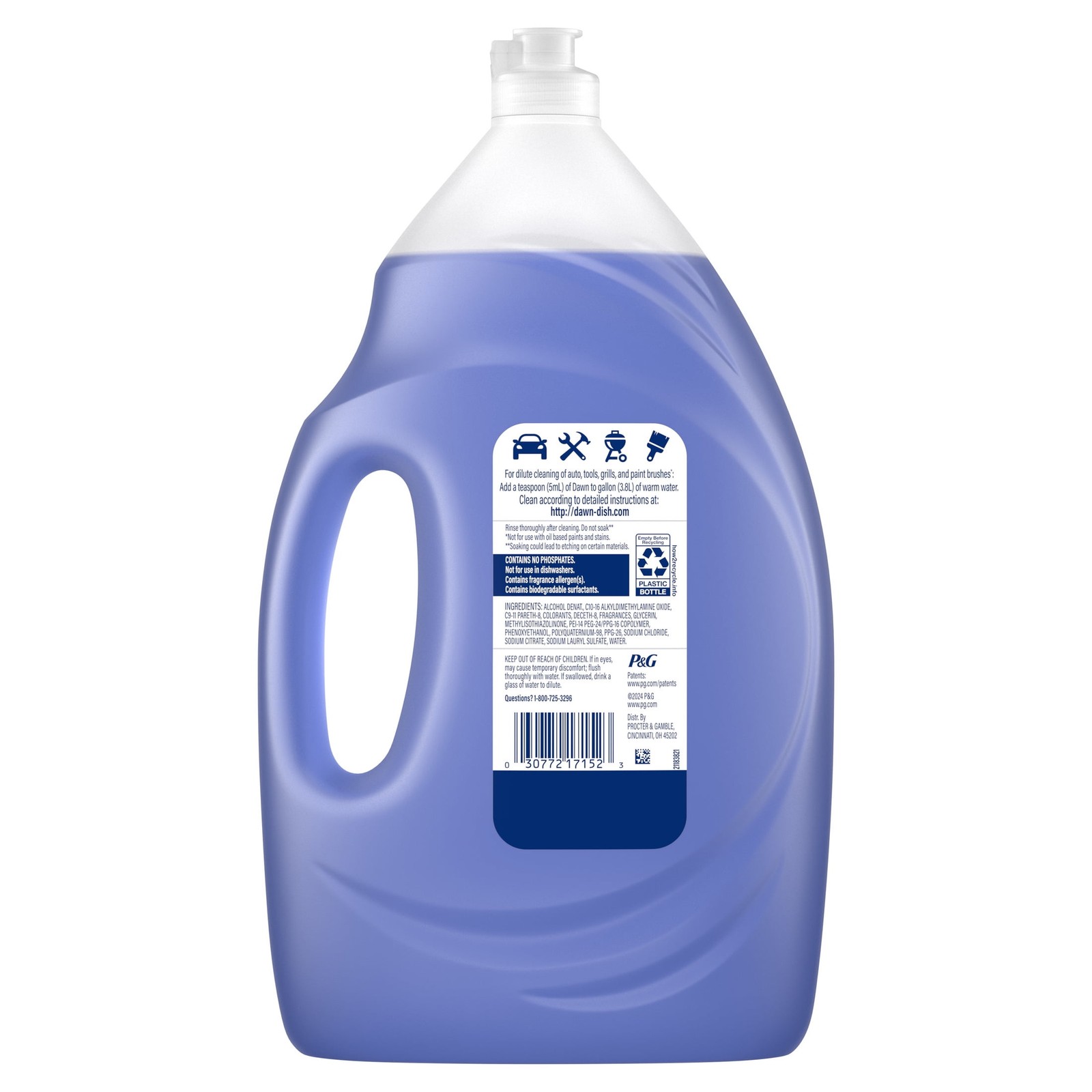 Extra Large Dishwashing Liquid Refill 51.5 oz Powerful Grease Cutting for Sinks