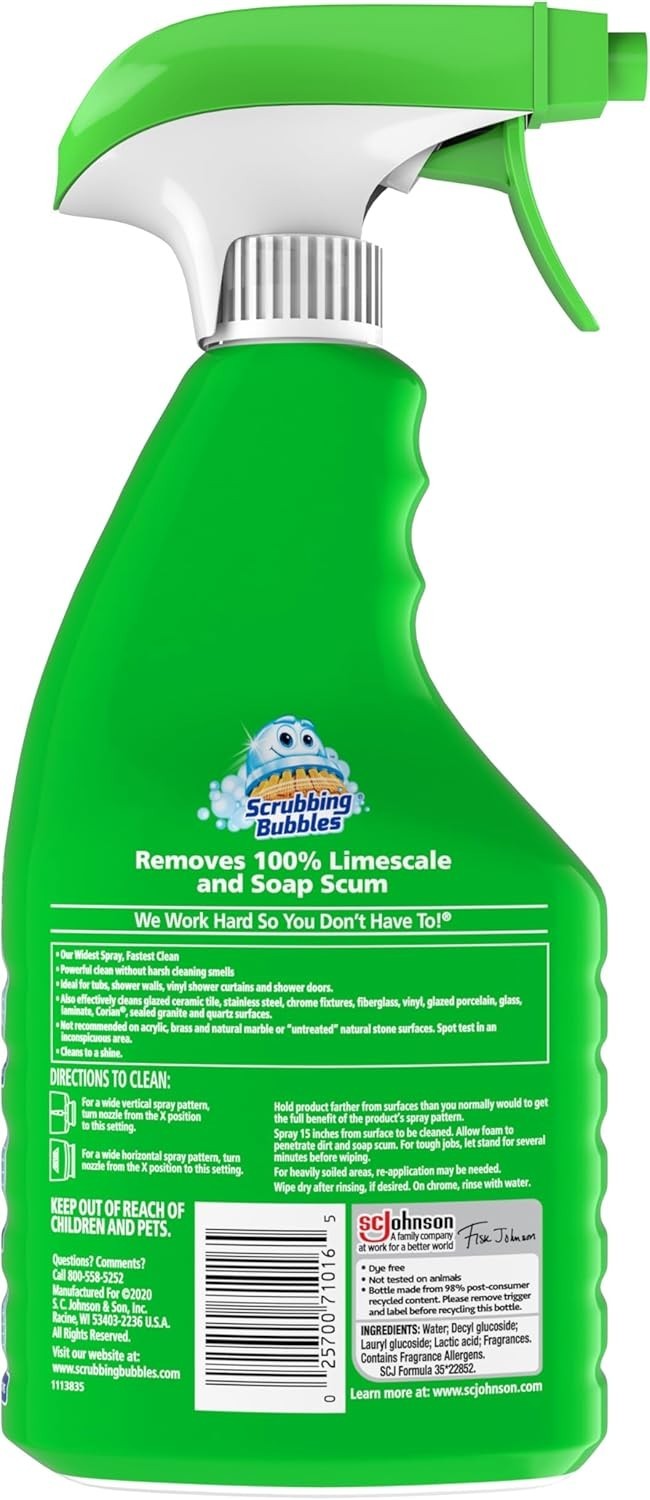 Scrubbing Bubbles Mega Bathroom and Shower Cleaner Spray, Foaming Action Removes