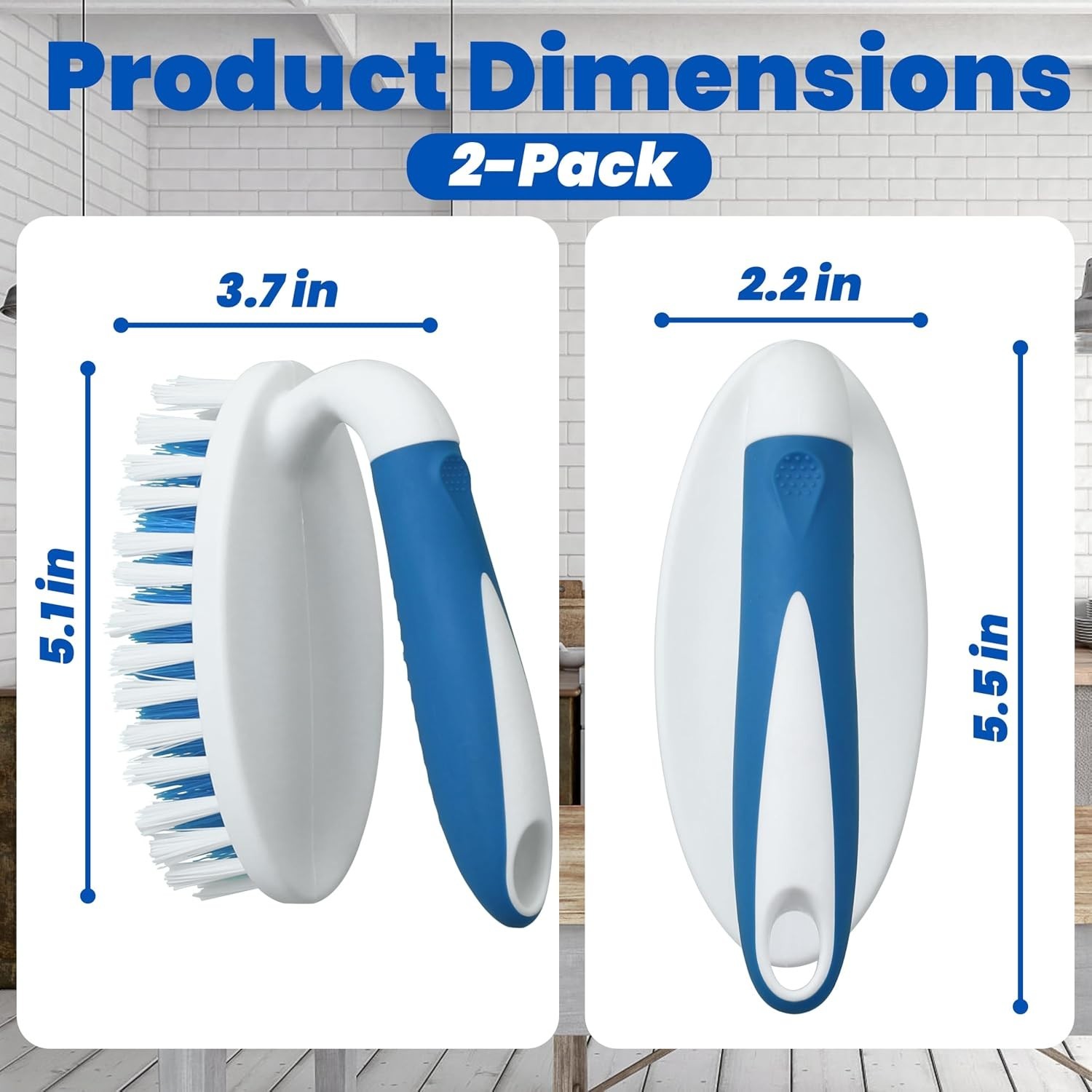 Efficient Stiff Bristle Scrubs – 2 Pack for Effective Dirt Removal and Hygiene