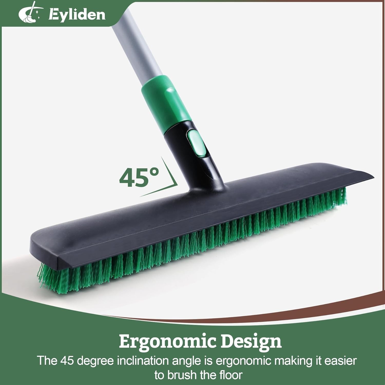 X-Large Floor Scrub Brush, 2 in 1 Scrape Brushes with Rubber Squeegee | 55.3″…