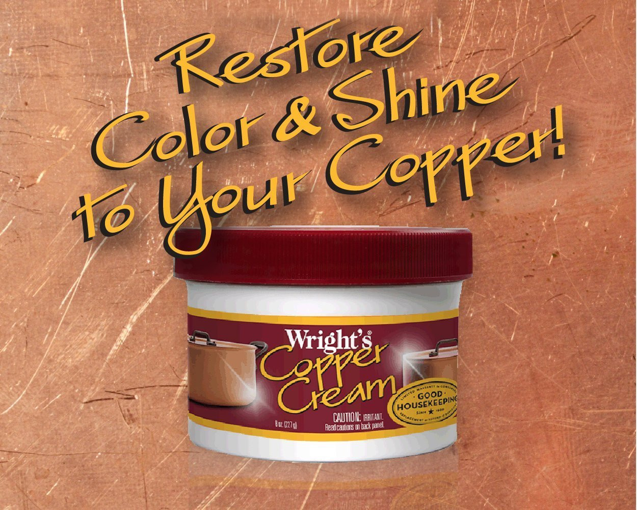 Copper, Brass Cream Cleaner – 8 Ounce – Gently Cleans and Removes Tarnish withou