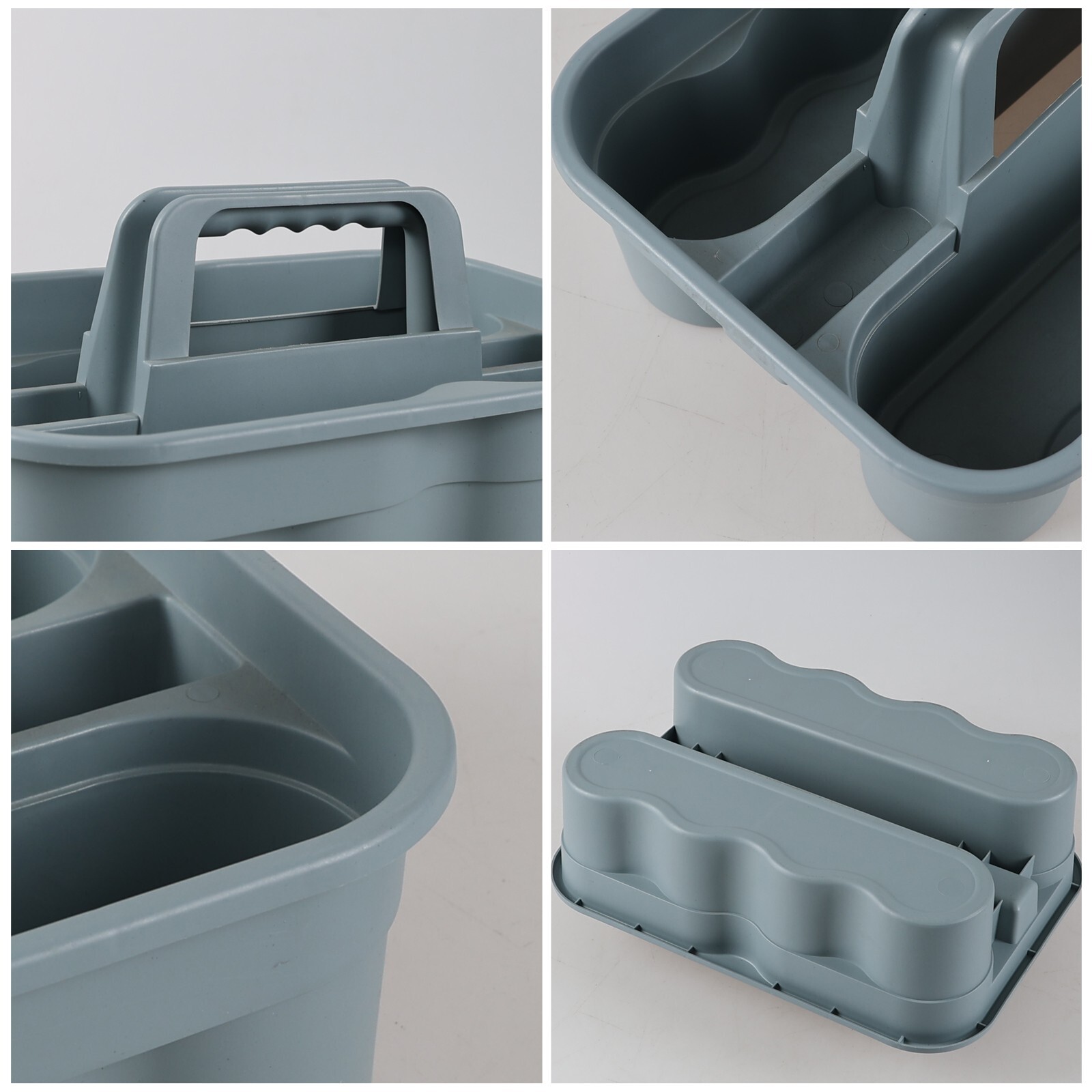 4/6-Packs Plastic Large Cleaning Caddy with Handle Commercial Tools Supply, Grey