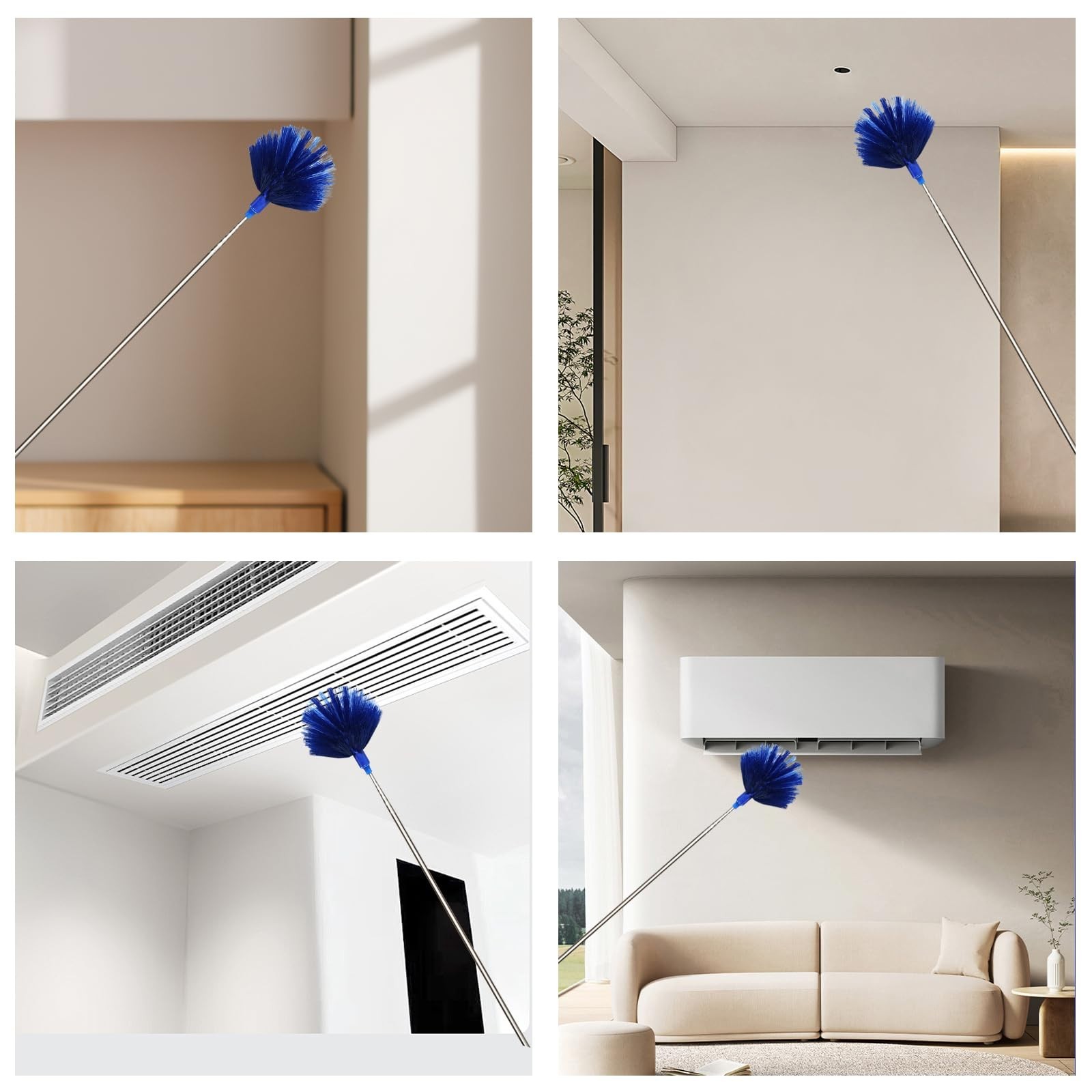 Microfiber Ceiling Fan Duster-Cobweb Cleaner Brush Kit TelescopicPole Extension