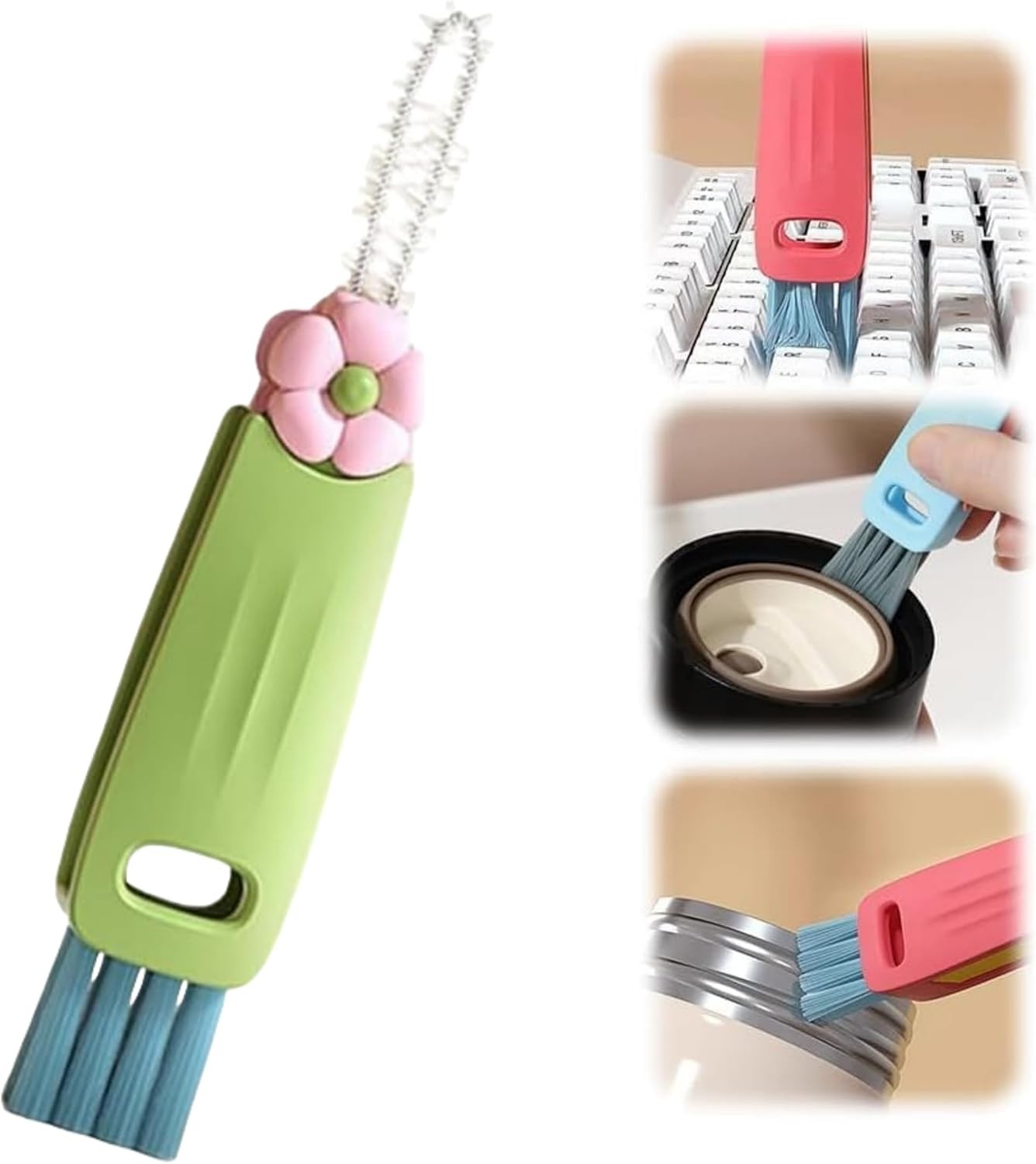 3 in 1 Cup Lid Cleaning Brush 3 in 1 Multifunctional Cleaning Brush Portable Cup