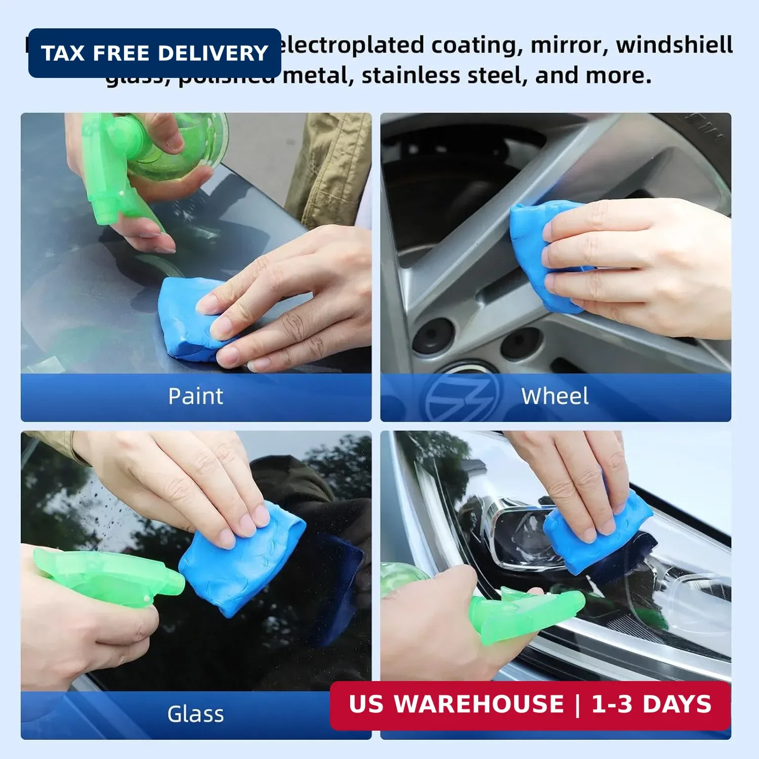 IPELY 4 Pack 100g Car Clay Bar Auto Detailing Magic Clay Bar Cleaner for Car Was