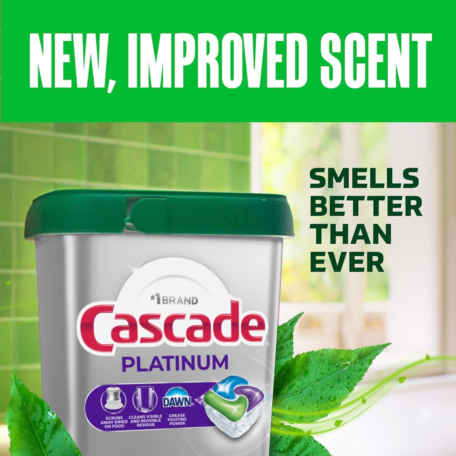 Cascade Platinum Dishwasher Pods, Dishwasher Detergent, Dish Detergent Soap,