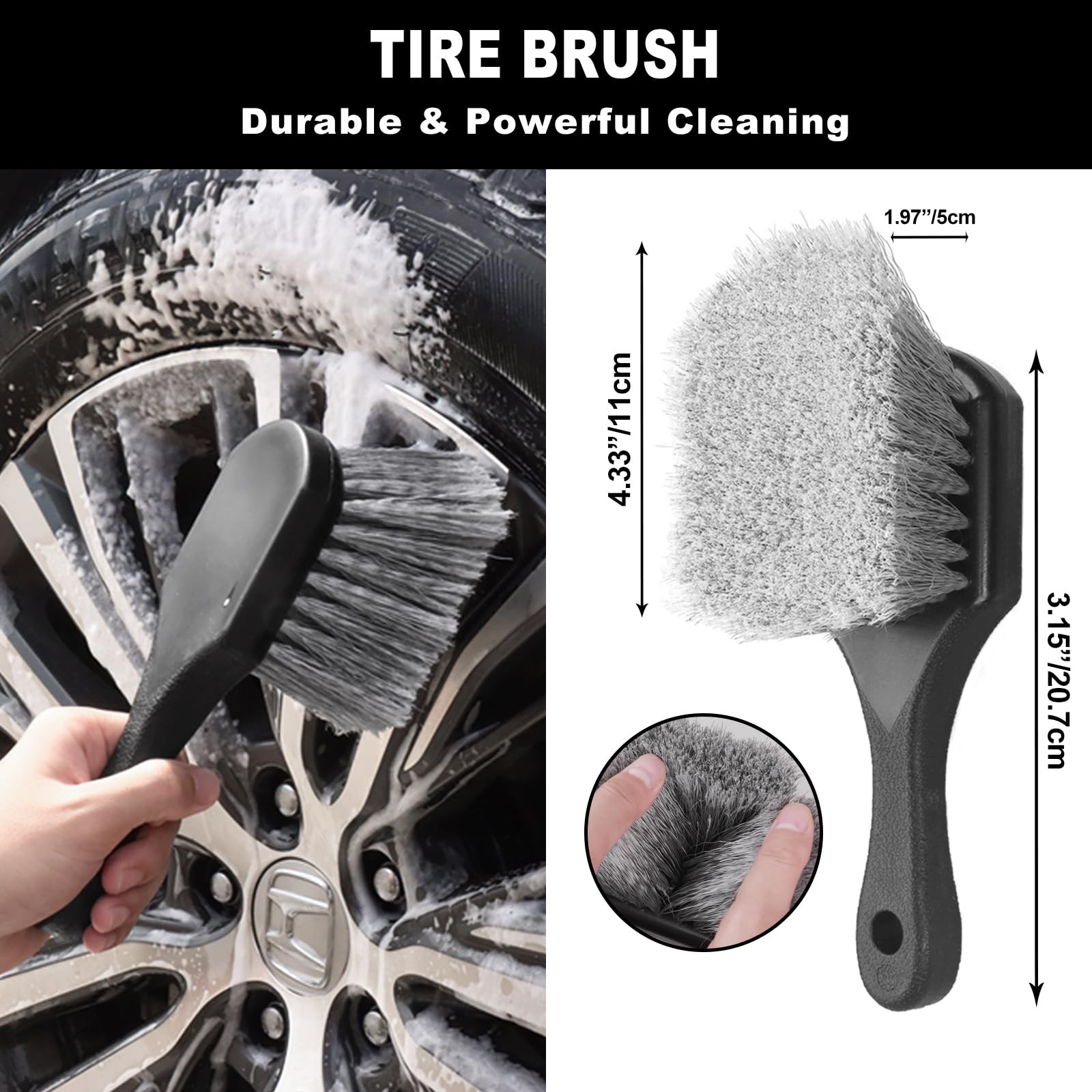 7Pcs Car Wheel Brush kit, Tire Brush, Wheel Cleaner Brush, Soft-bristled Rim …