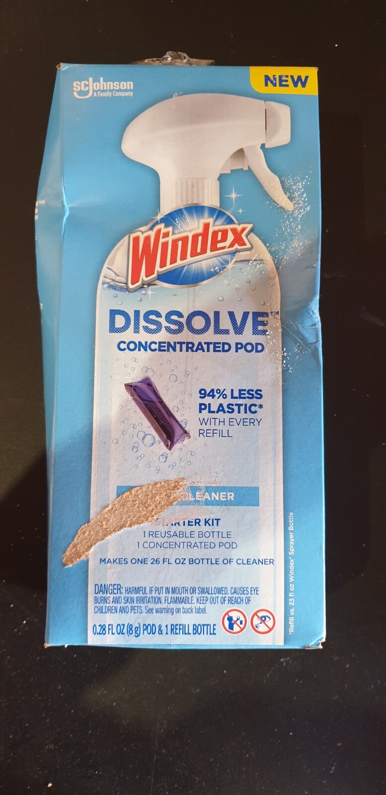 Lot Of 2 Windex Dissolve Glass Cleaner Concentrated Pod Starter Kit 26 Oz Each