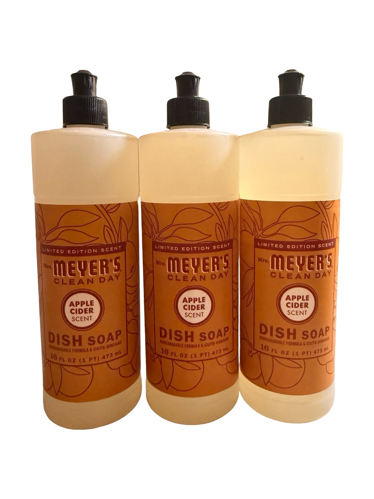 Mrs. Meyer’s Apple Cider Holiday Scent Liquid Dish Soap – 16 fl oz – Pack of 3