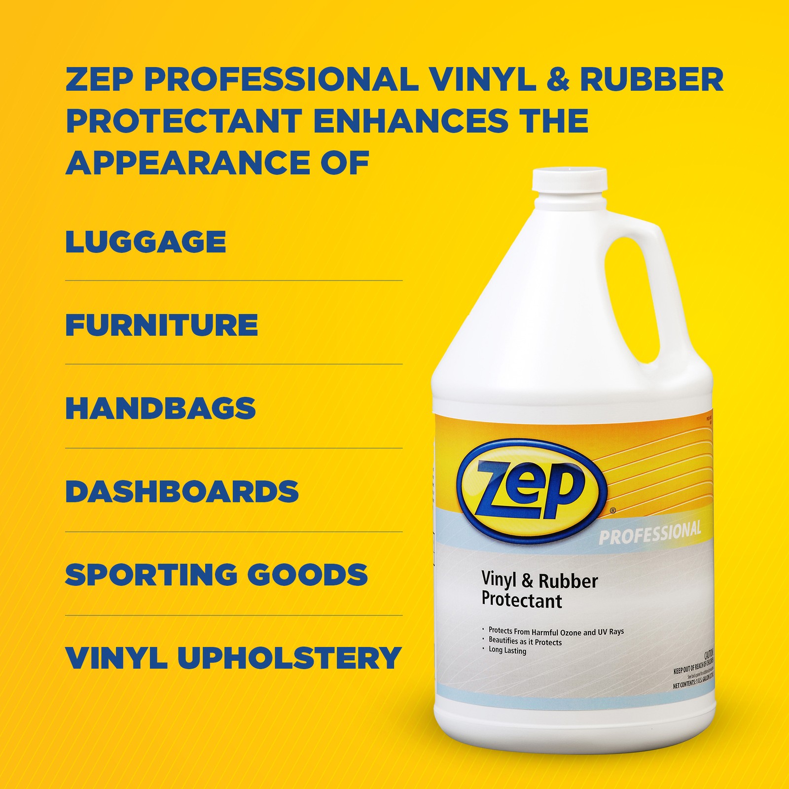 Zep Professional Vinyl and Rubber Protectant – 1 Gallon (Case of 4)- 1041479 –