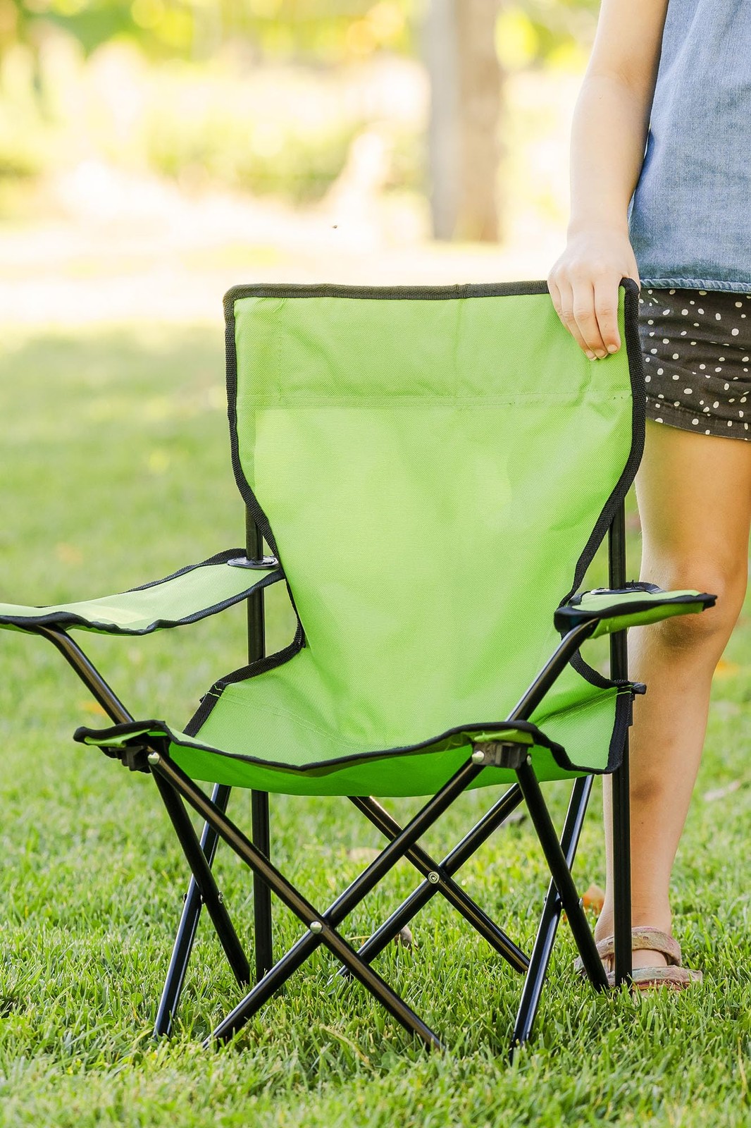 Pacific Play Tents – Kids Folding Chair, 100 lbs. Weight Capacity Emerald Green