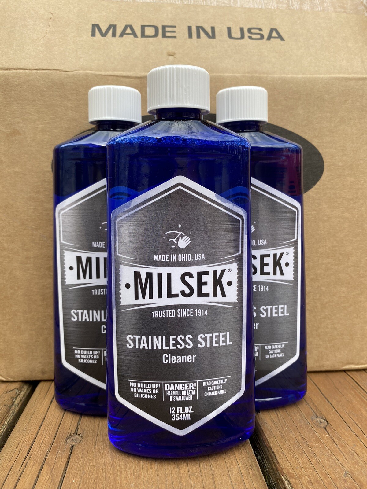 Milsek 12 Oz. Stainless Steel Cleaner Metal surfaces-Brass Copper Chrome fixture