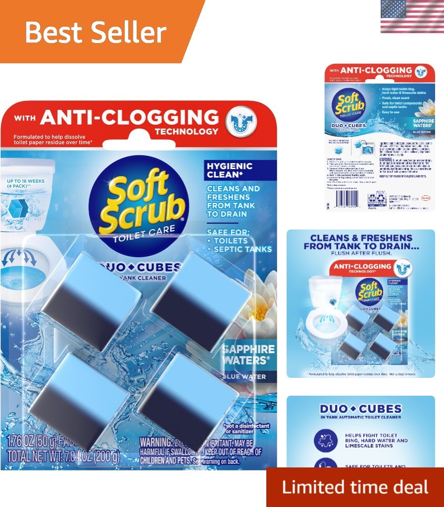 Chlorine-Free In-Tank Toilet Cleaner Duo-Cubes – 4 Count Sapphire Waters Aroma
