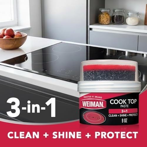 Cooktop Cleaner Paste 18 Ounce 9 Oz Pack of 2 Glass Stove Top Burned-On Food