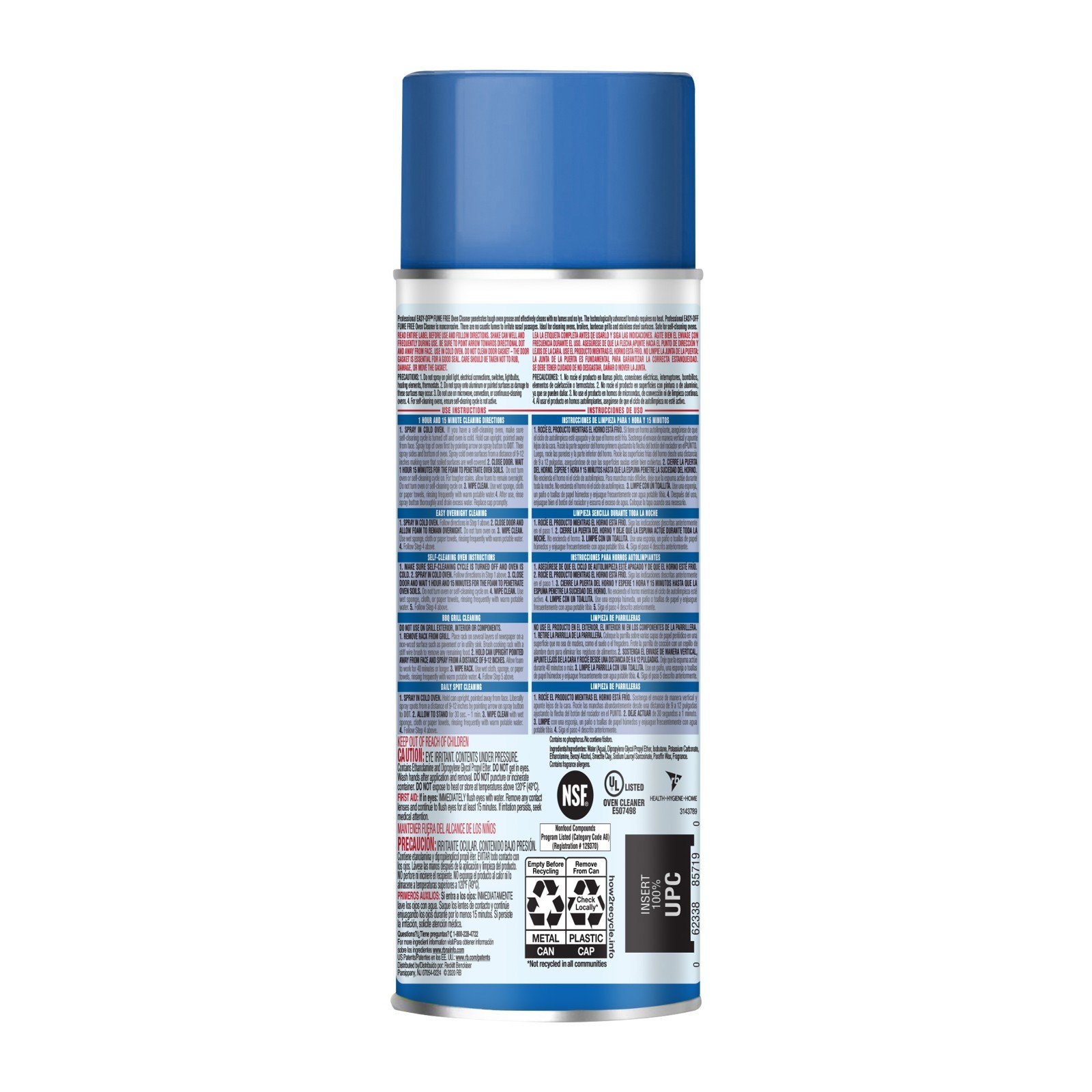 EASY-OFF Fume Free Oven Cleaner Spray Lemon Scent Foam 14.5 Oz 1 Count