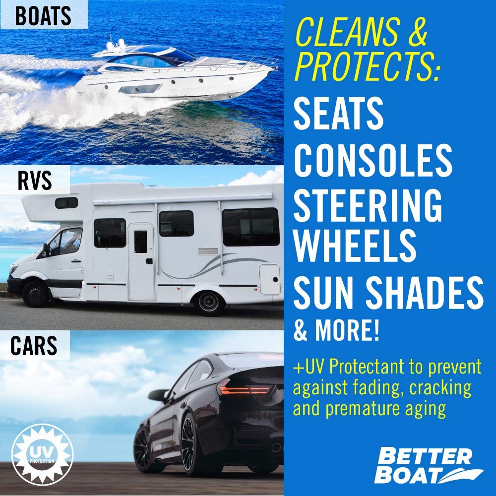 Boat Cleaning with UV Protectant 80ct 2 Pack, Vinyl Cleaner and Protector for…