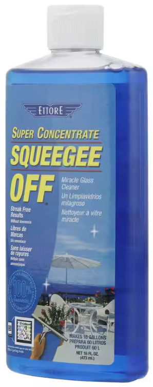 Ettore Squeegee Off Miracle Glass Cleaner Super Concentrate Makes 16 Gal – 16 oz