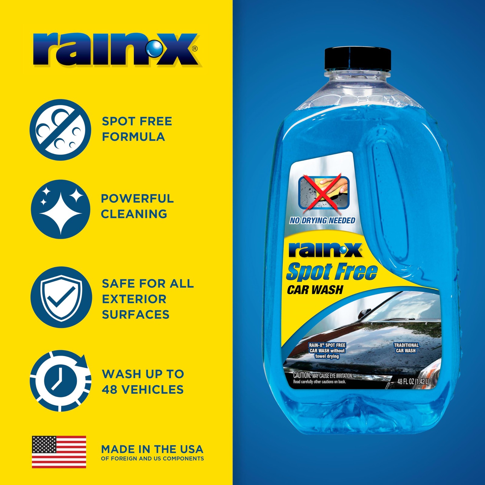 Rain-X Deep Cleaning Car Wash Soap 48oz High Foam Spot Free Shine Detailing