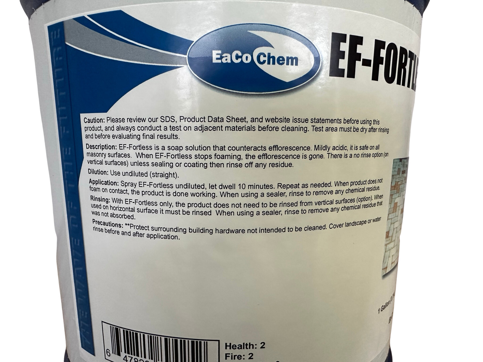 EaCo Chem EF-Fortless – Remove Powdery Efflorescence on Brick & Mortar – 5 Gal