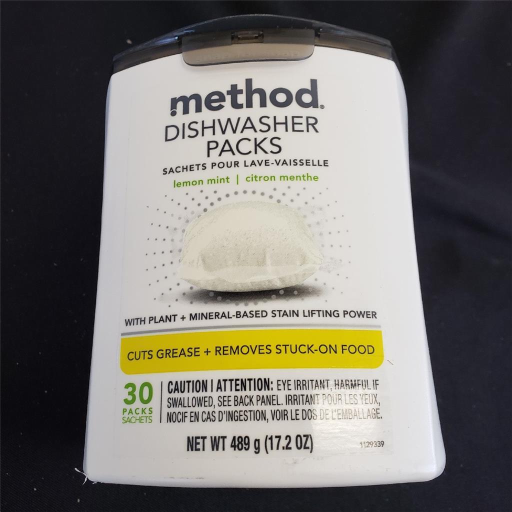 = Lot of 4 Method Dishwasher Packs 30 CT Lemon Mint 17.2 oz Cuts Grease NEW