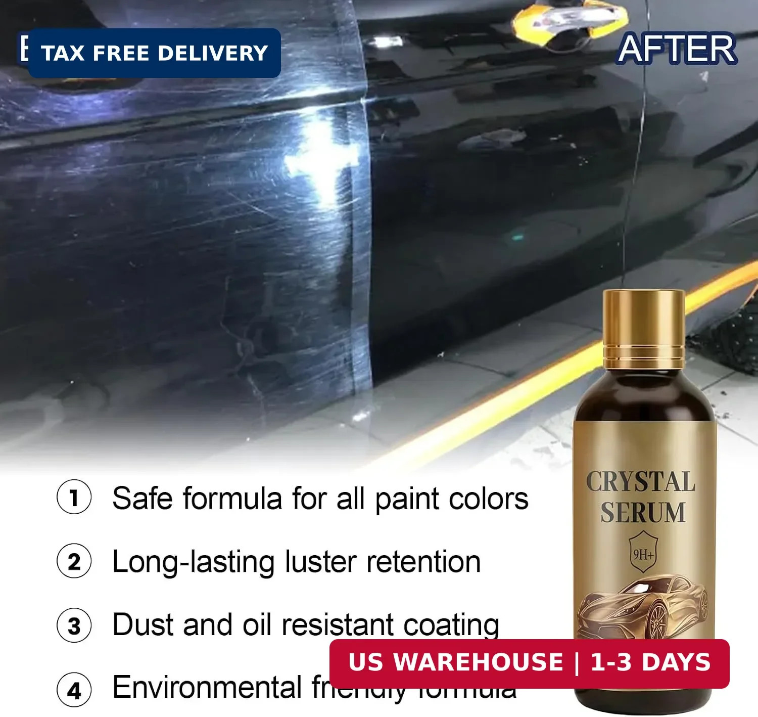 PTZ Crystal Serum for Cars – Advanced Graphene Ceramic Coating for Cars, Deep Gl