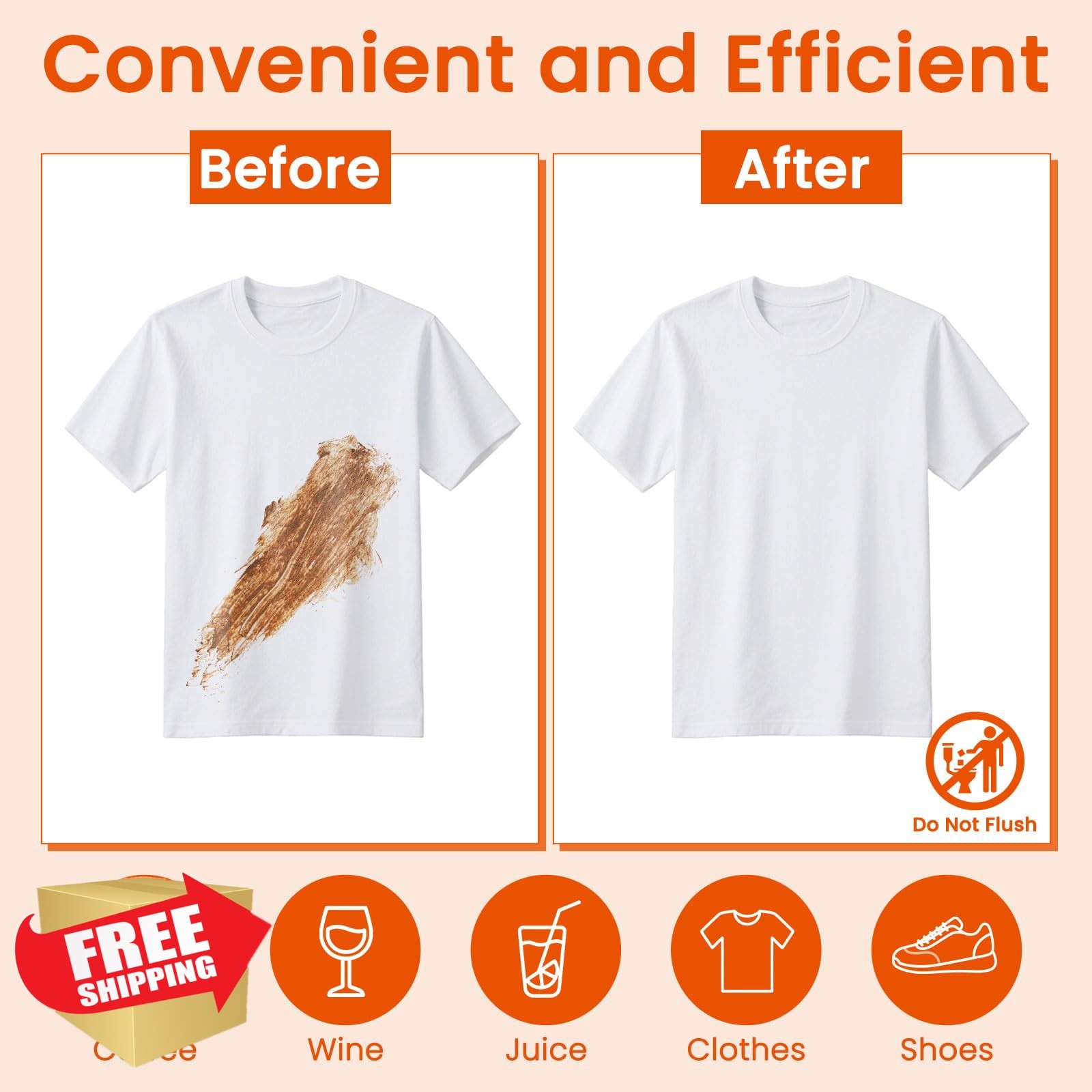 RSQAZQ Orange Stain Remover Wipes (100)