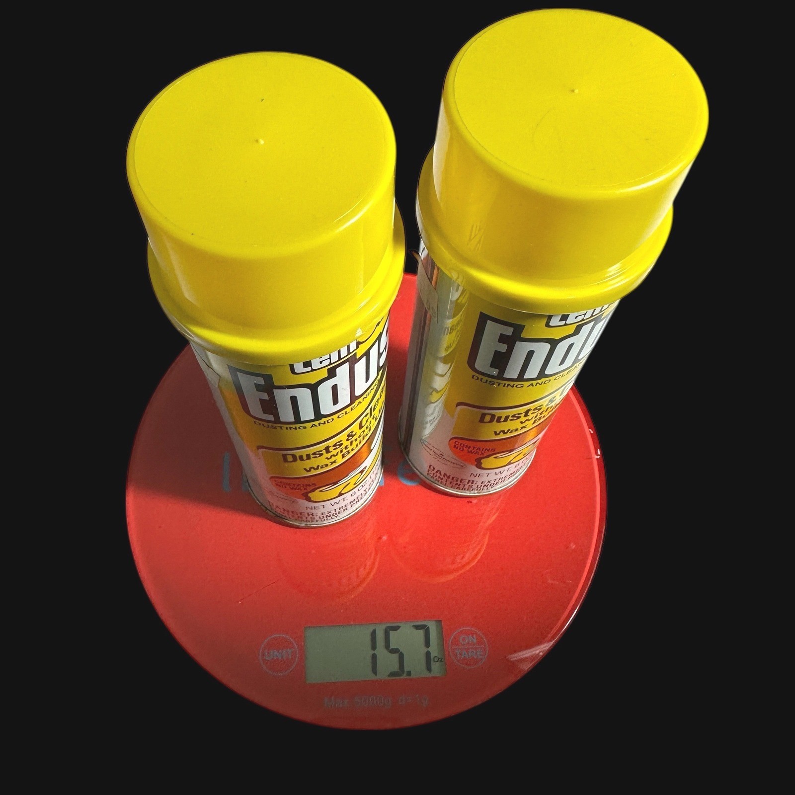 2 Lemon Endust Dusting and Cleaning Spray Cans 6oz Vintage 1983 Rare