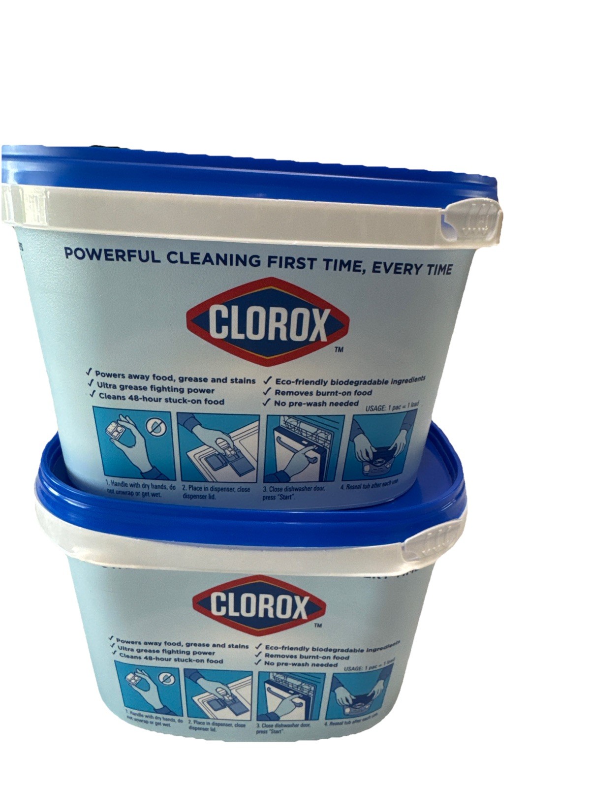2 Pack Clorox Triple Action Dishwasher Detergent Pods Fresh Scent