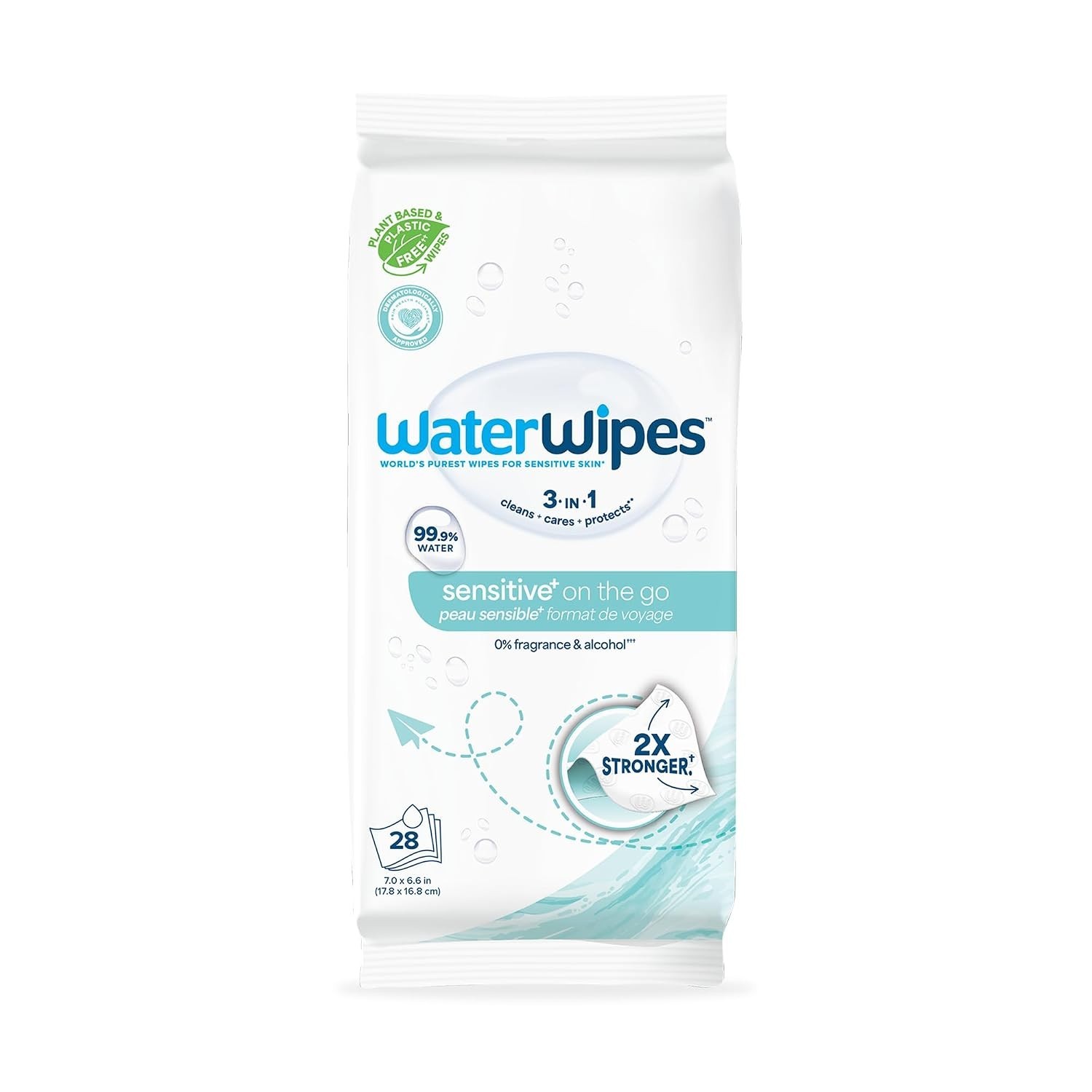 Sensitive+ Travel Size Unscented Wipes – 3-in-1 Solution for Sensitive Skin