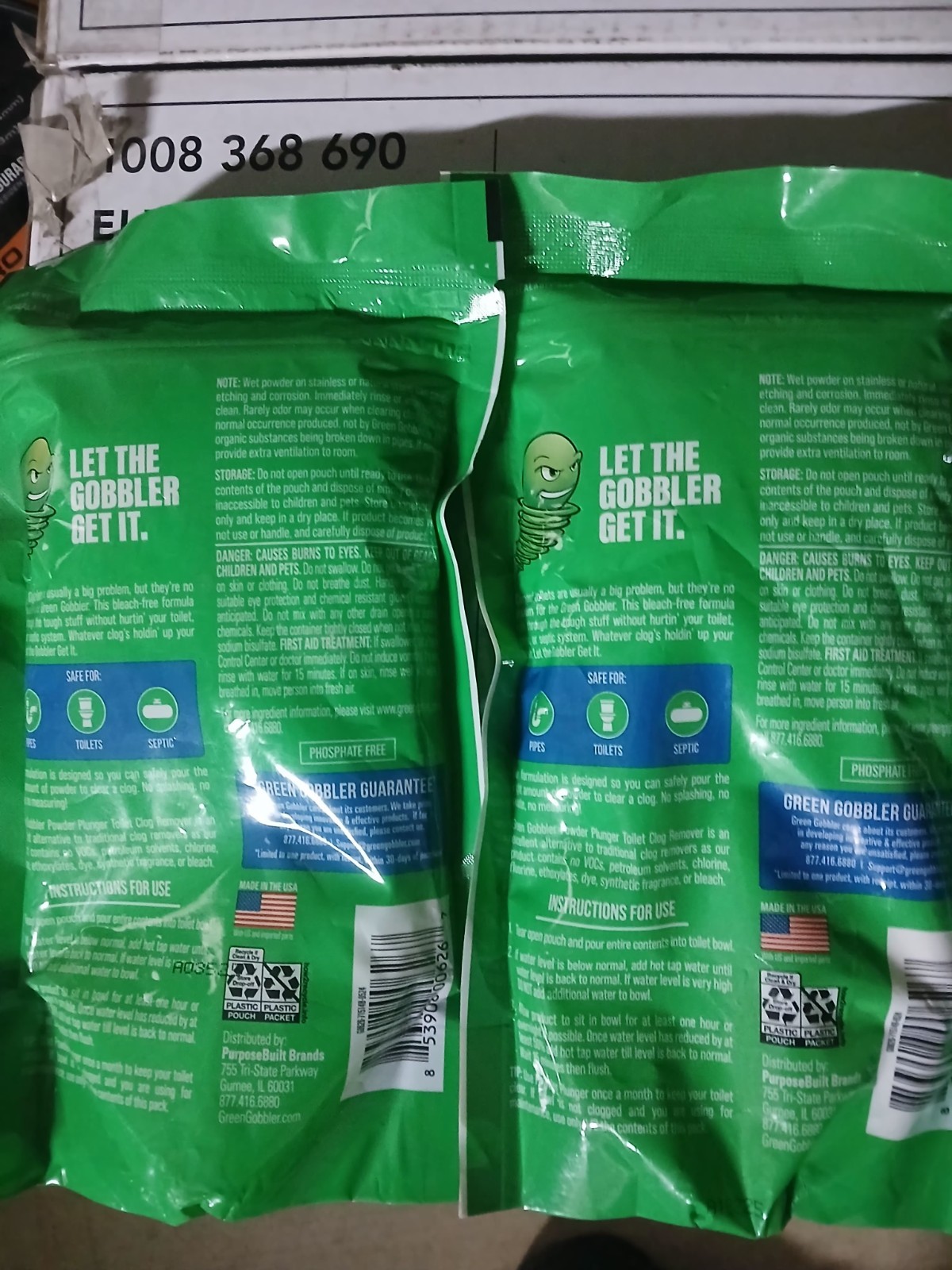 Green Gobbler Powder Plunger Toilet Clog Remover, 2-Pack, Net WT 16.5 oz