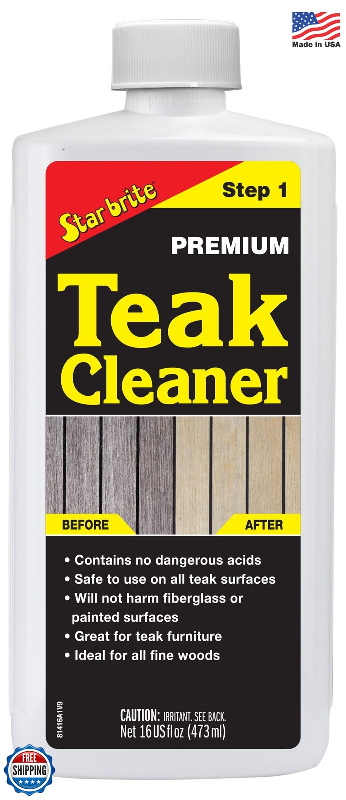 STAR BRITE Premium Teak Cleaner – Restore, Renew & Refresh Old Weathered Gray Te