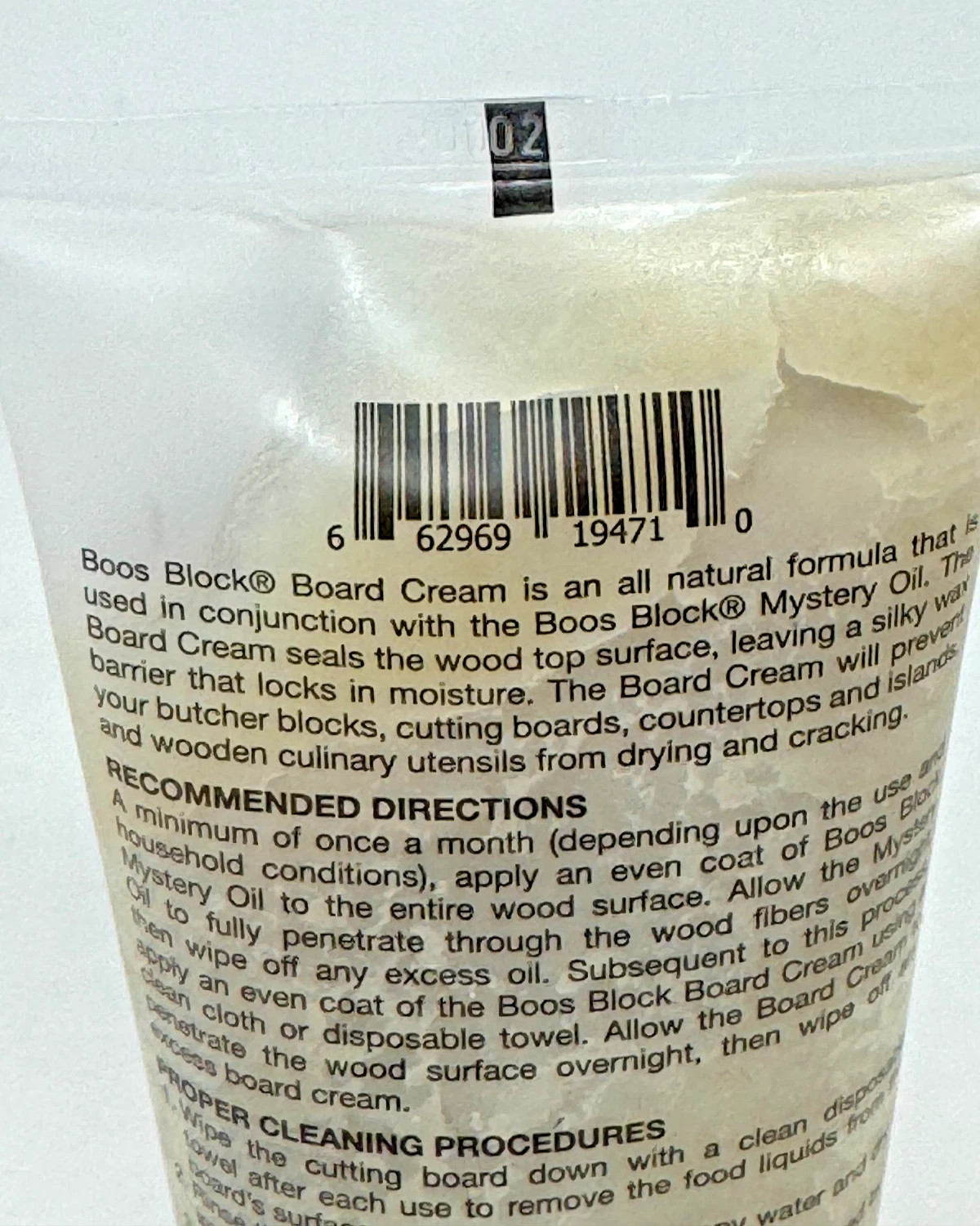 John Boos 5oz Boos Block Board Cream for Wood Kitchen Cutting Boards