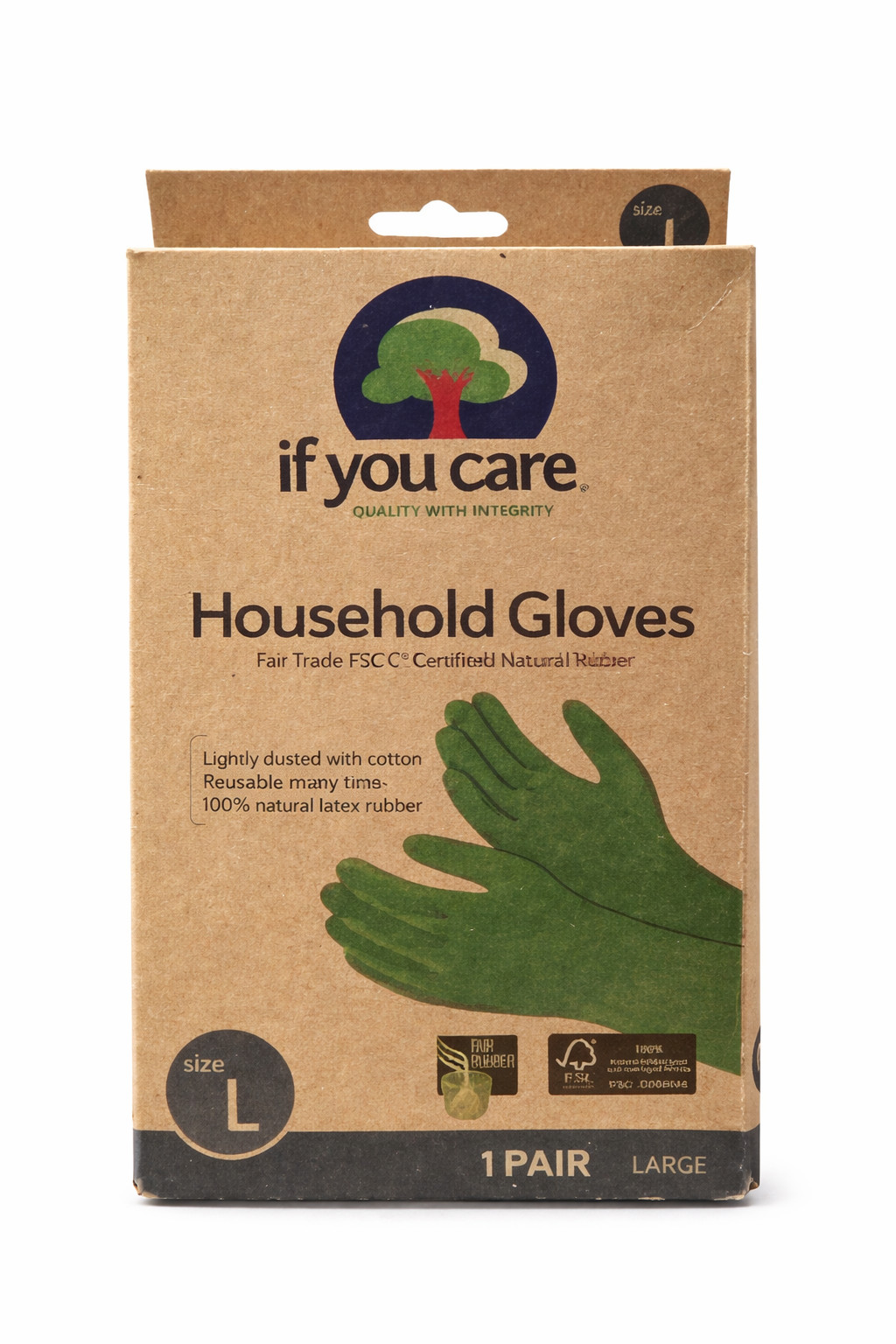 If You Care Household Gloves – Size Large – Green, 1 Pair