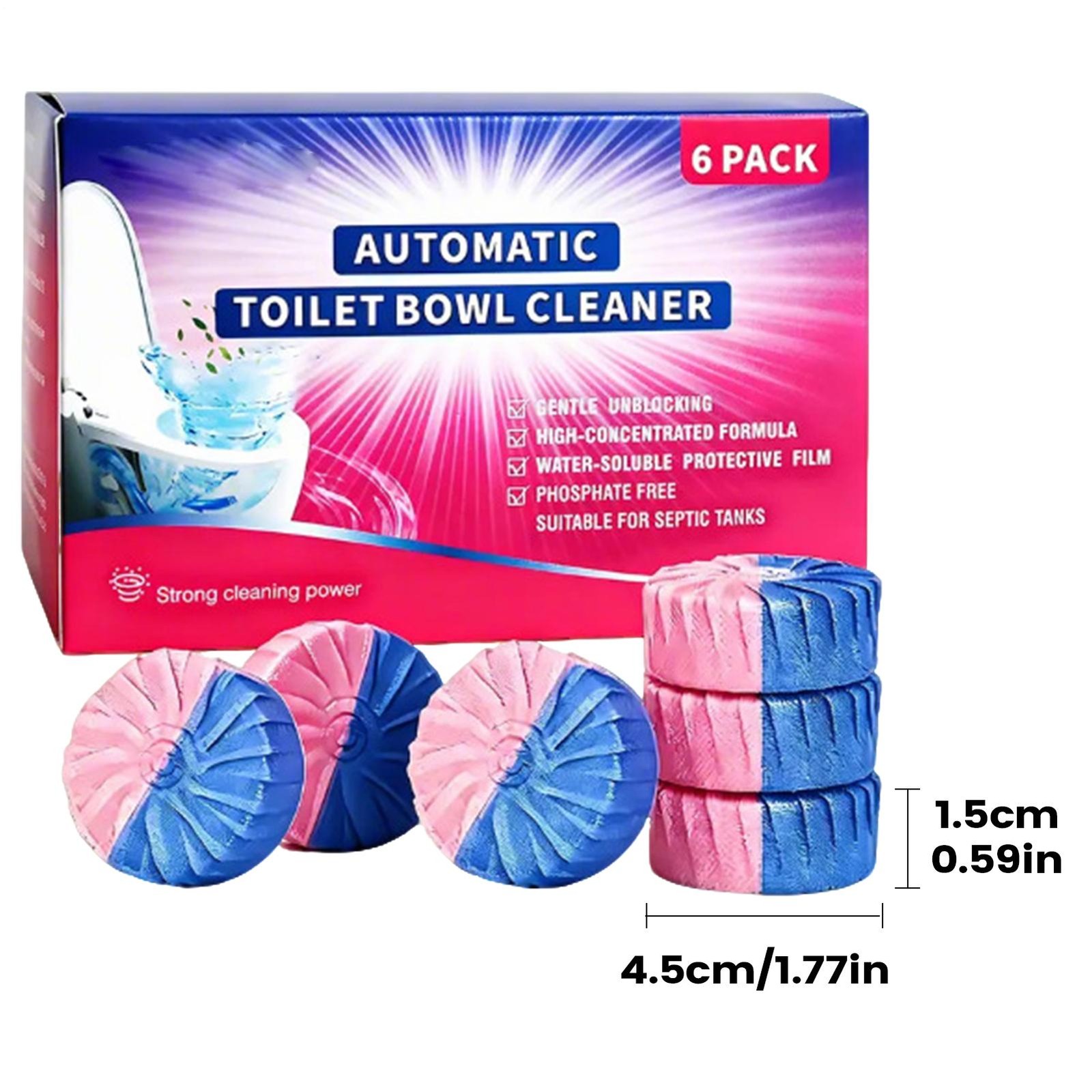 Automatic Toilet Bowl Cleaner Tablets Deodorizing Toilet Tank Cleaning Blocks