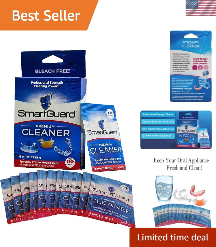 Cleaner Crystals –110 Cleanings- Removes Stain, Plaque & Bad Odor from Dentur…