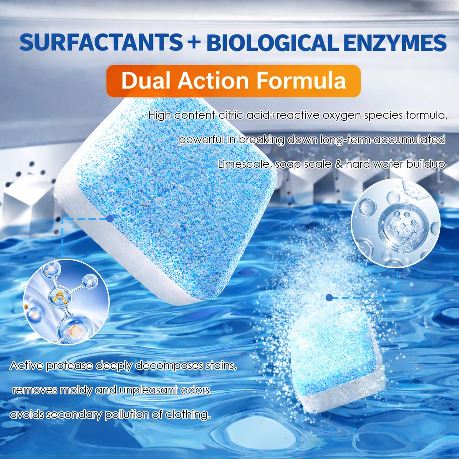 Enzyme Washing Machine Cleaner Tablets Protease Laundry Machine Cleaner