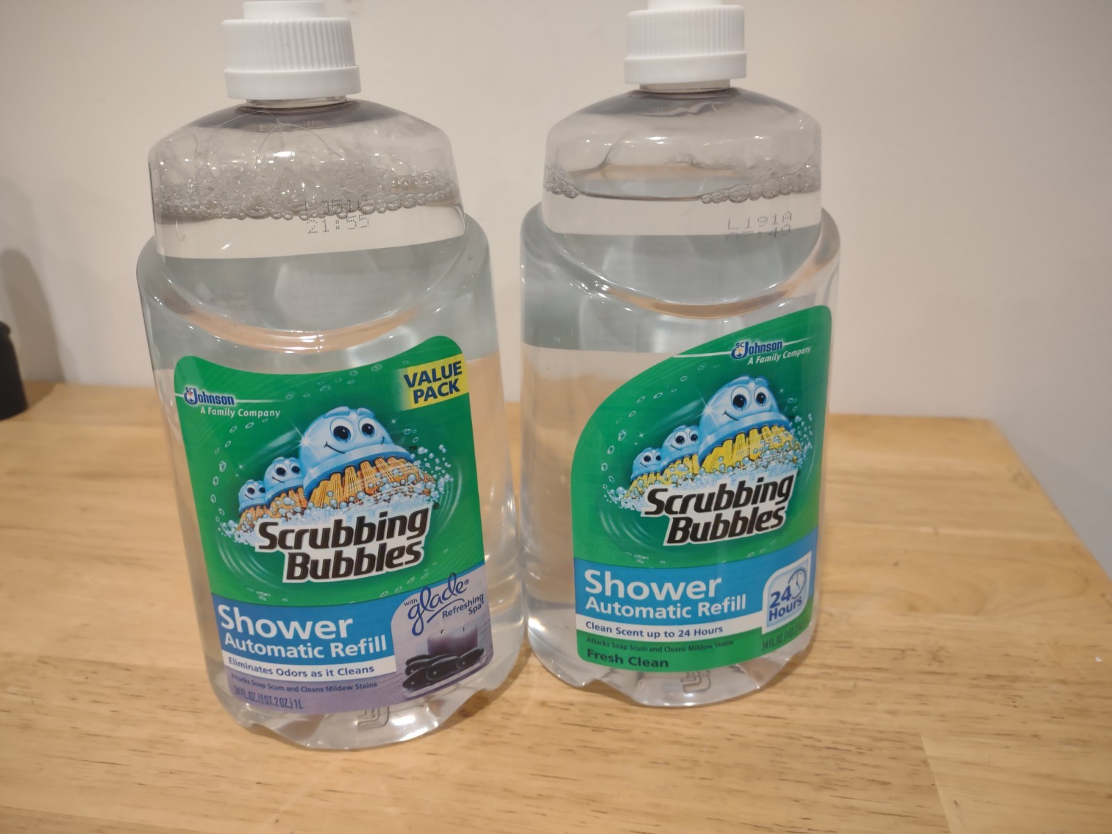 2 Scrubbing Bubbles Automatic Shower Cleaner Refills 34 Oz Refreshing Spa & Orig