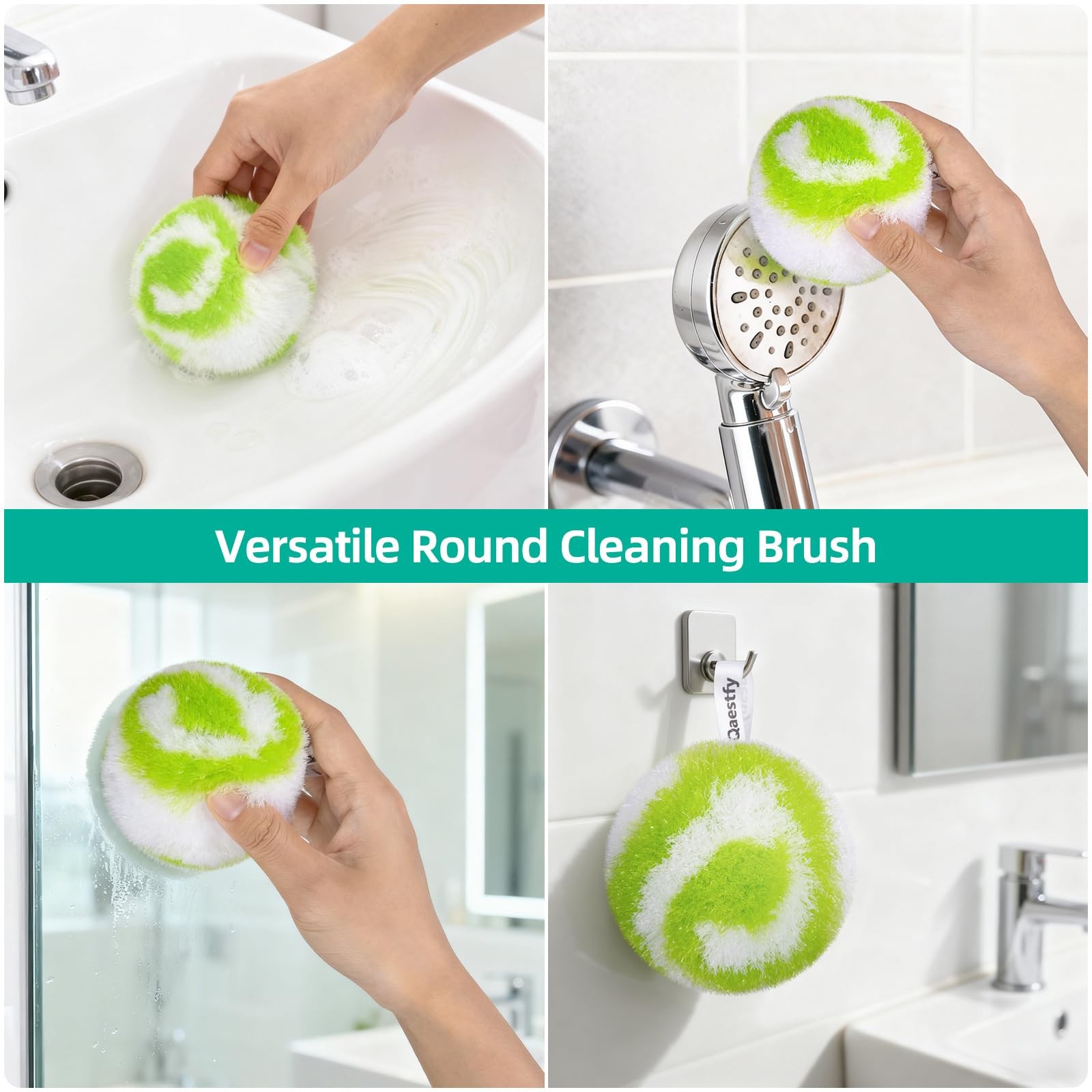 Non-Scratch Scrubber Pads Replacement for Tub and Tile Shower Scrubber – 4 Pa…