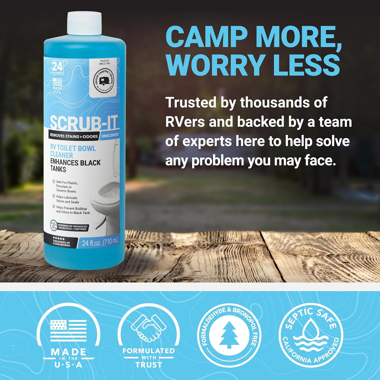 Scrub-It RV Toilet Bowl Cleaner Liquid – RV Toilet Cleaner for Rimless RV Toilet