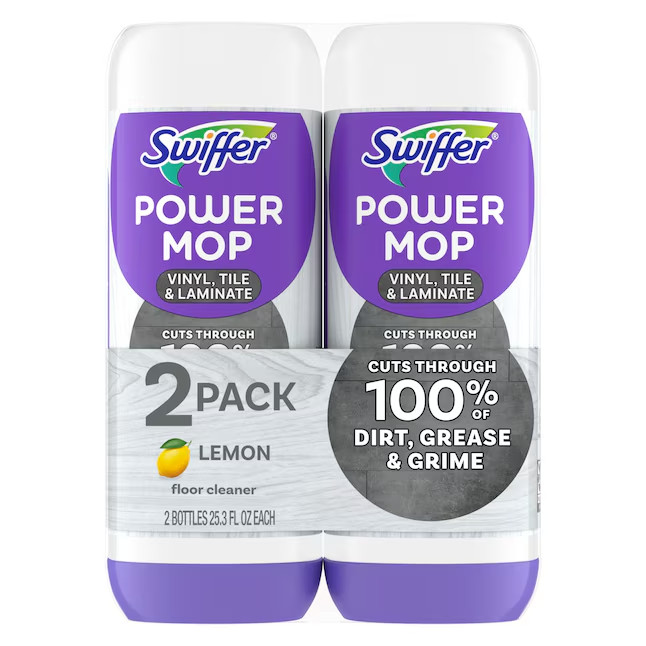 Swiffer Power Mop VTL Refill Lemon Spray Floor Cleaner 2 -Count